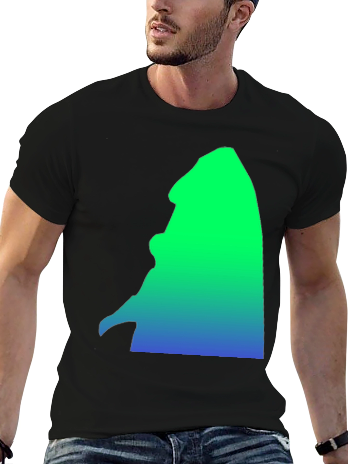 Gradient Silhouette Graphic Tee - Casual Comfort