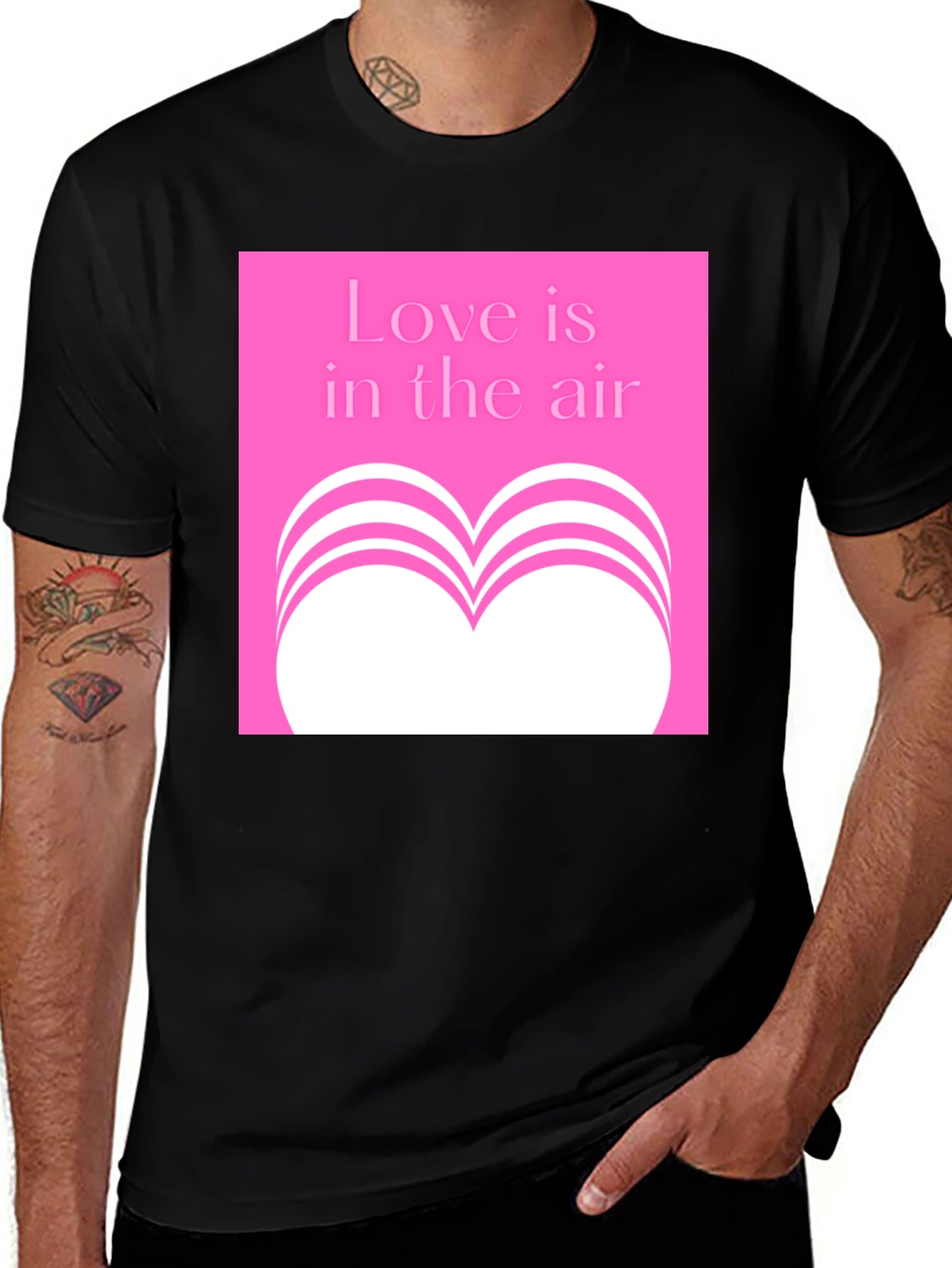 Love is in the Air Pink Graphic T-Shirt