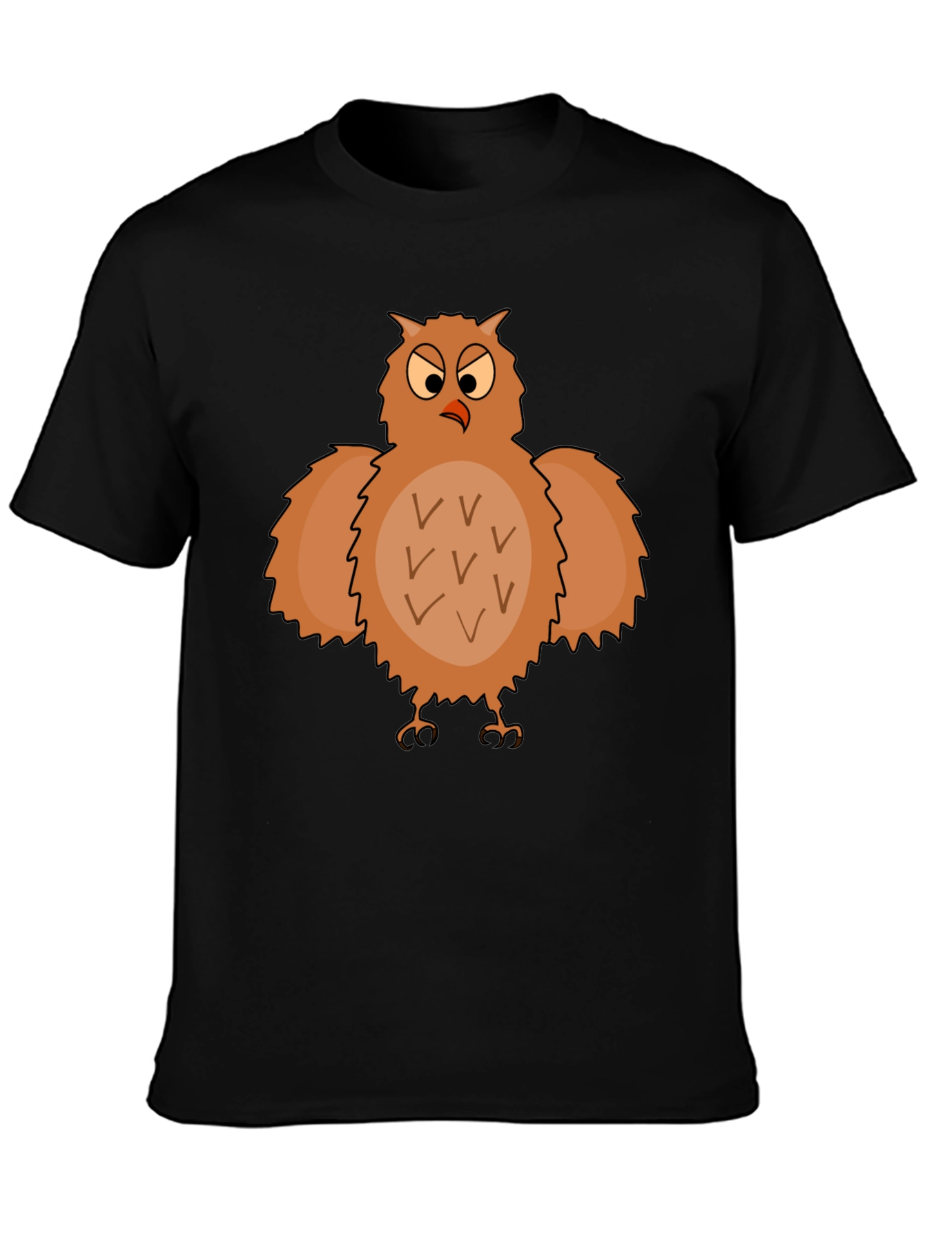Funny Owl Graphic T-Shirt - Black