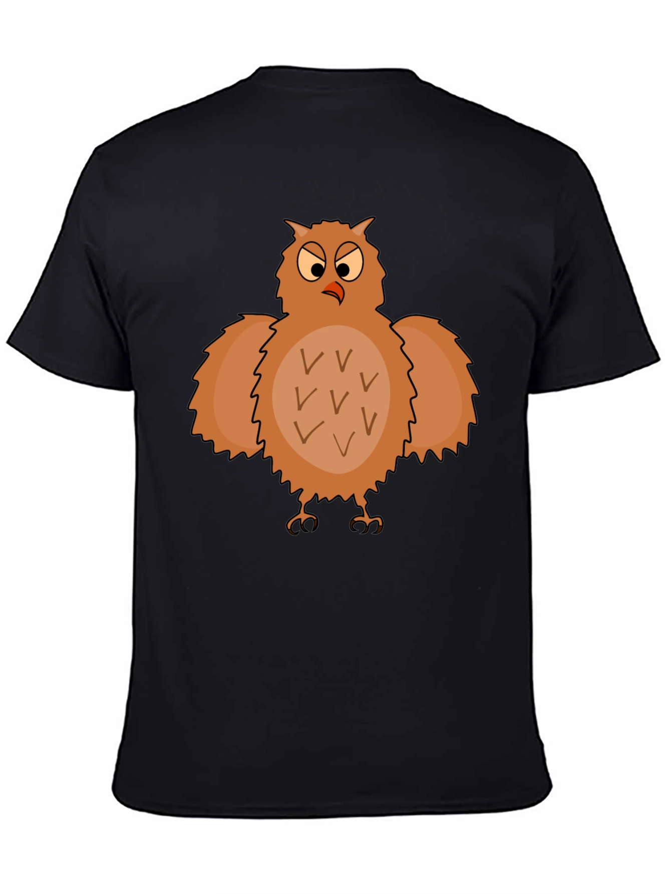 Funny Owl Graphic T-Shirt - Black