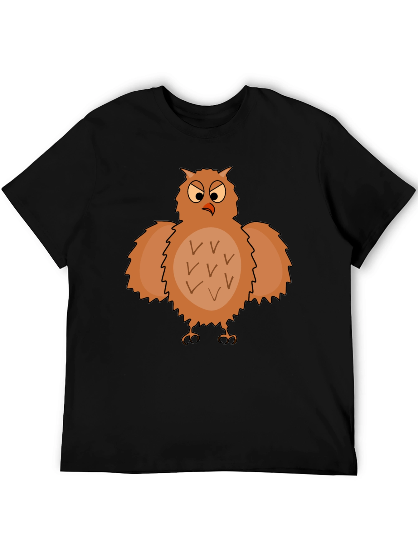 Funny Owl Graphic T-Shirt - Black