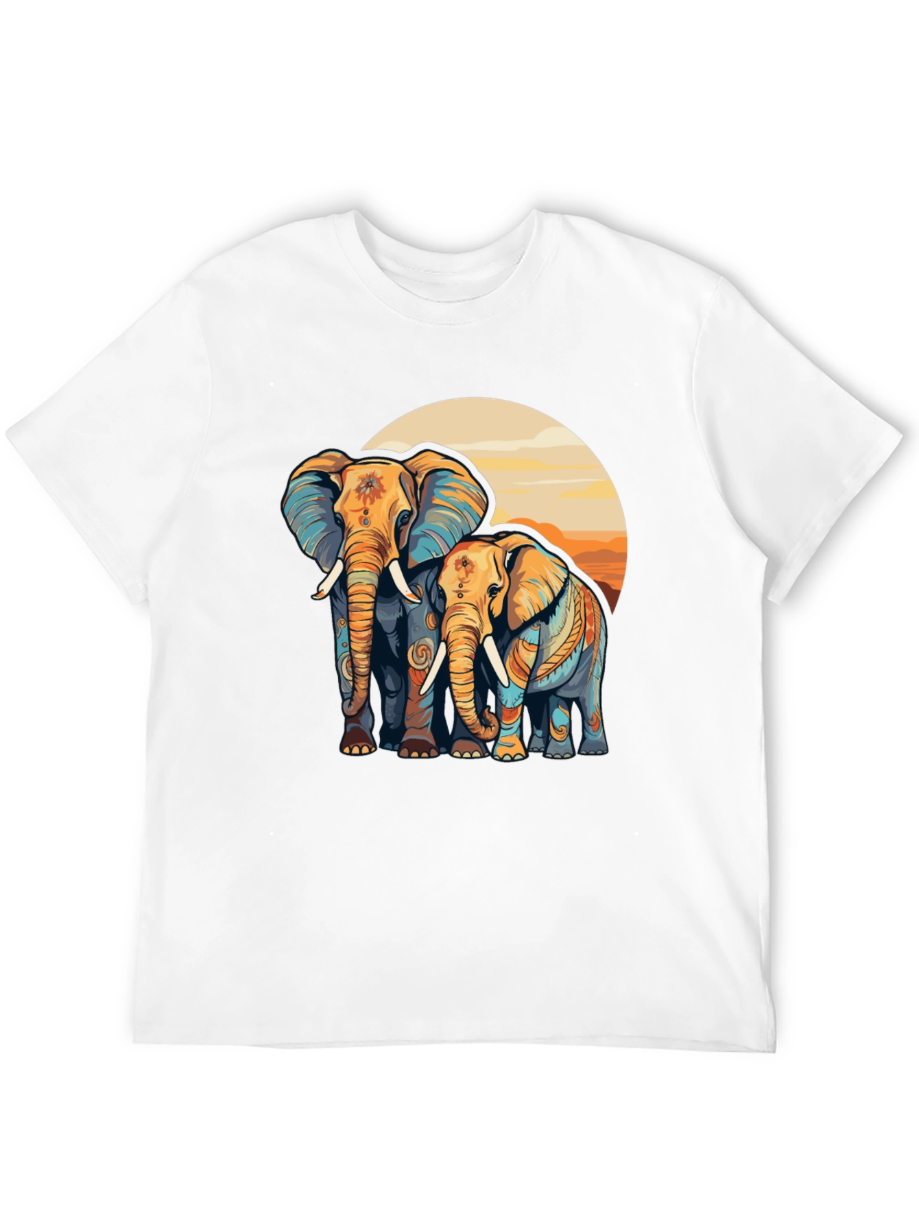 Elephant Sunset Graphic Tee - Stylish Comfort