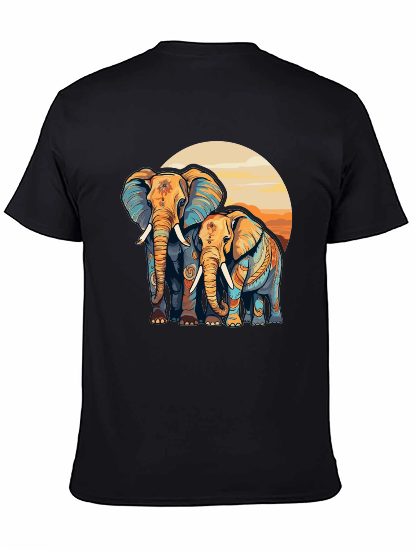 Elephant Sunset Graphic Tee - Stylish Comfort
