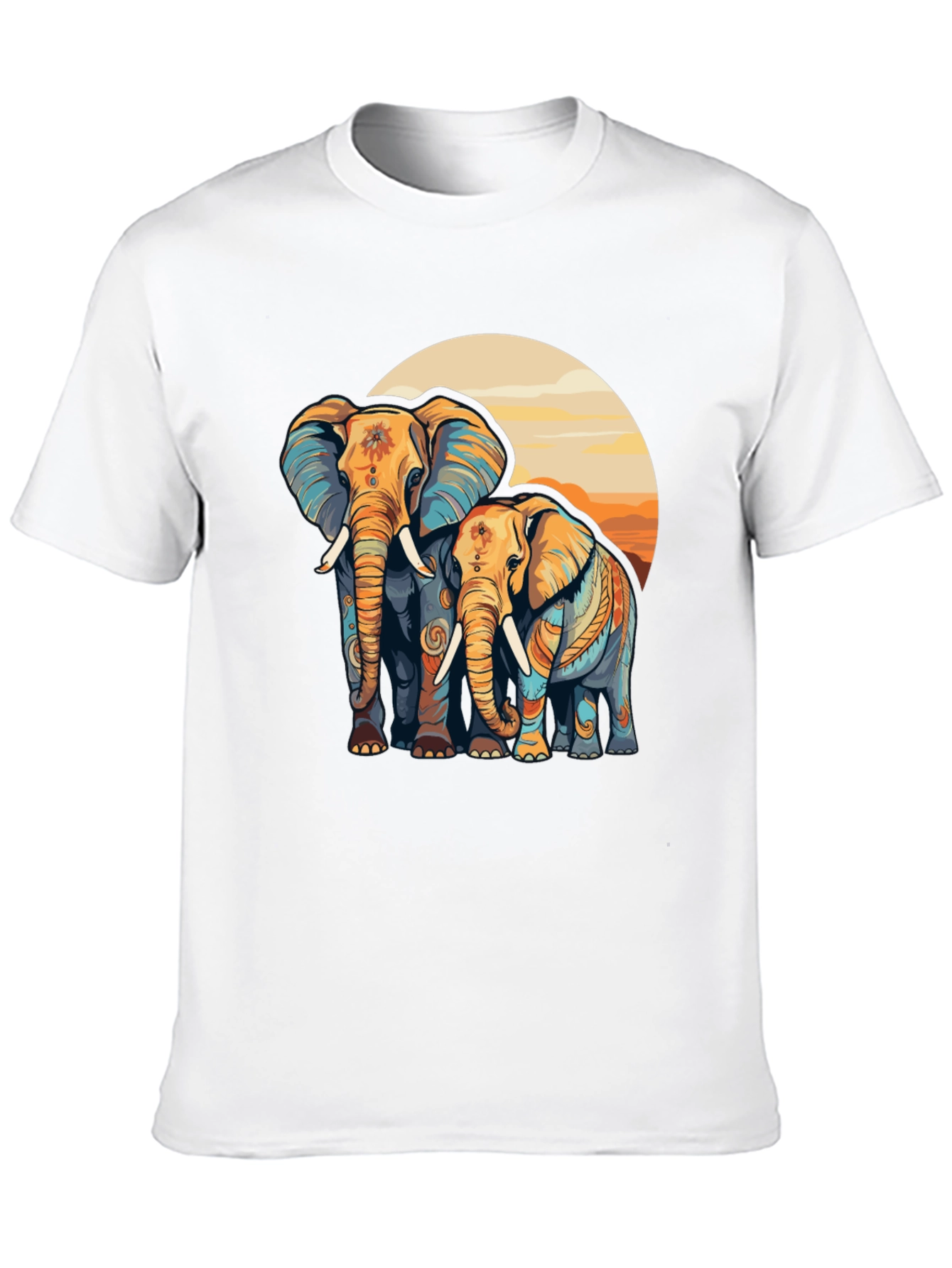 Elephant Sunset Graphic Tee - Stylish Comfort