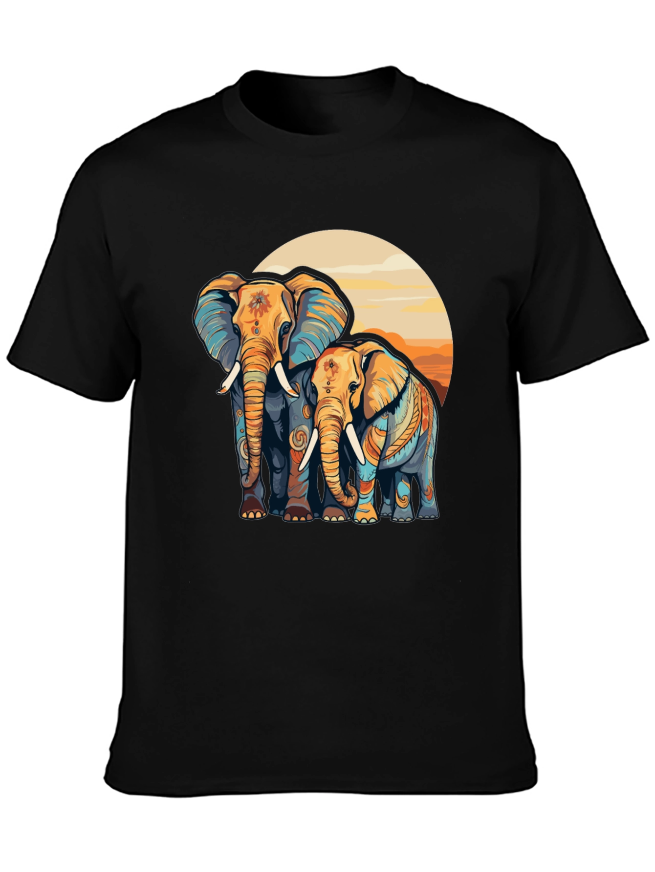 Elephant Sunset Graphic Tee - Stylish Comfort