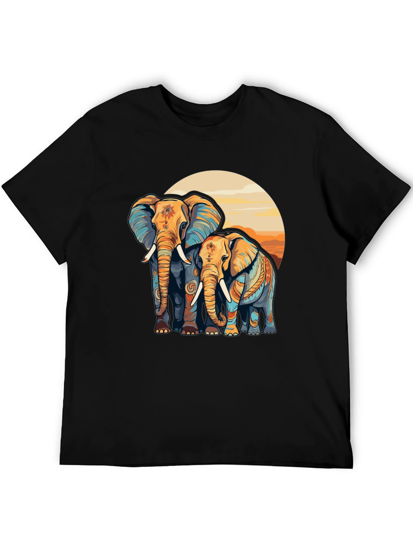 Elephant Sunset Graphic Tee - Stylish Comfort