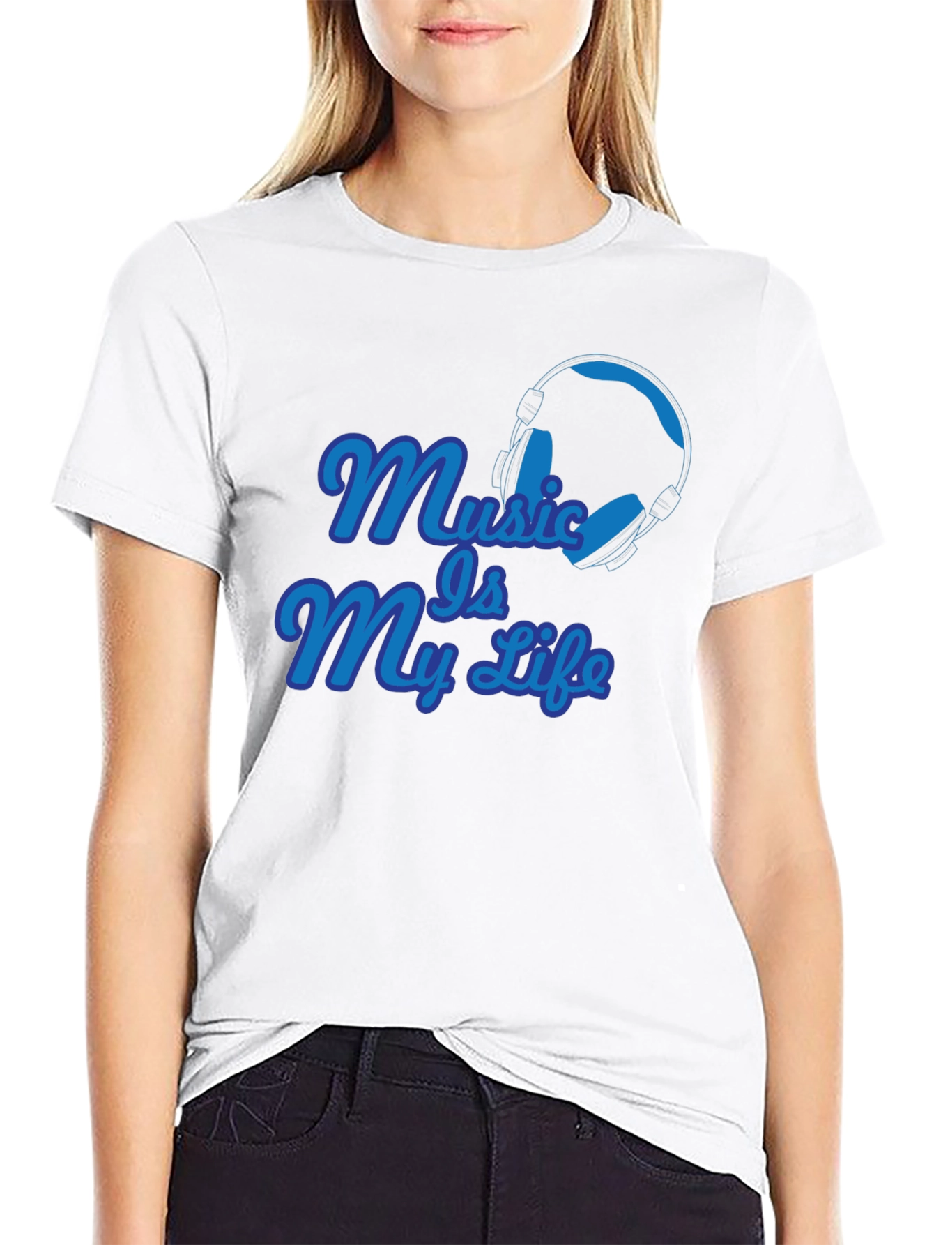 Music Is My Life Graphic T-Shirt - Black