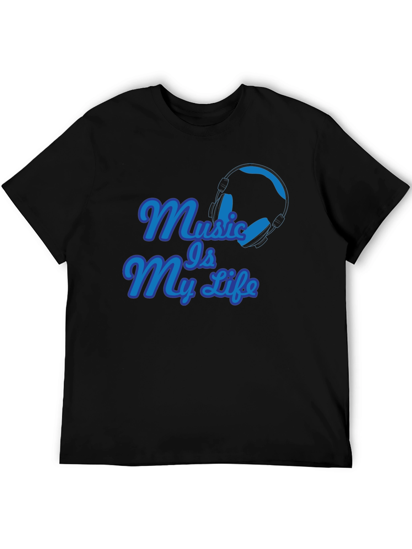 Music Is My Life Graphic T-Shirt - Black