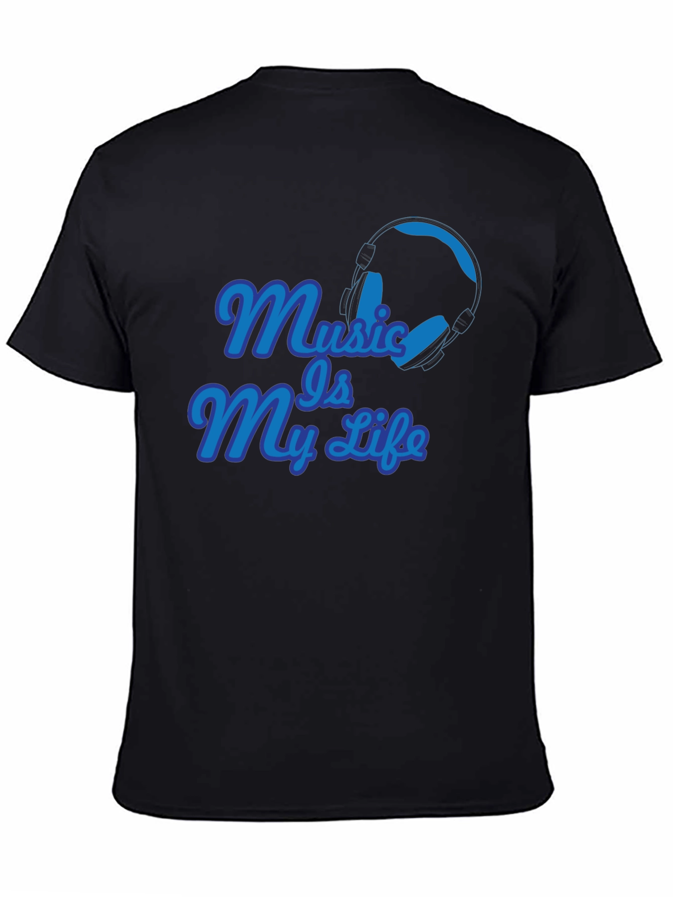 Music Is My Life Graphic T-Shirt - Black