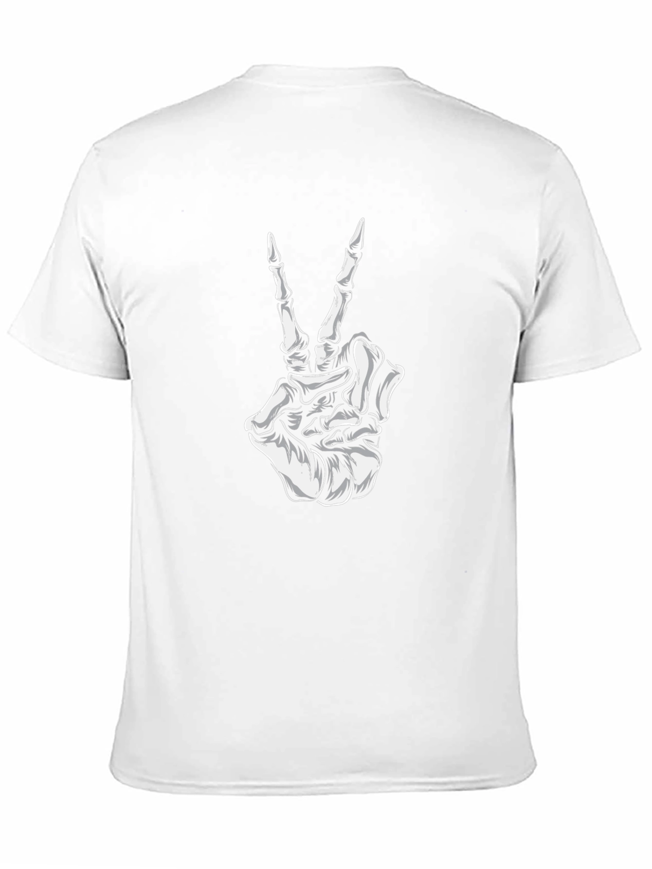 Skeleton Hand Peace Sign Black T-Shirt