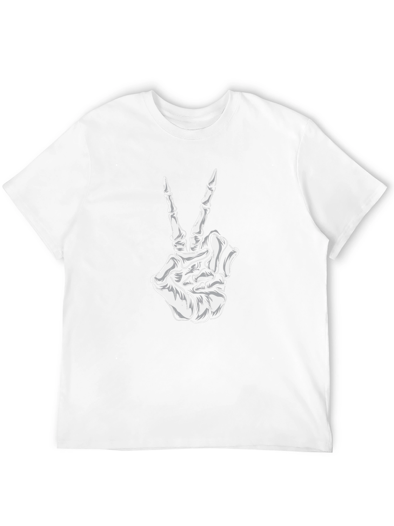 Skeleton Hand Peace Sign Black T-Shirt
