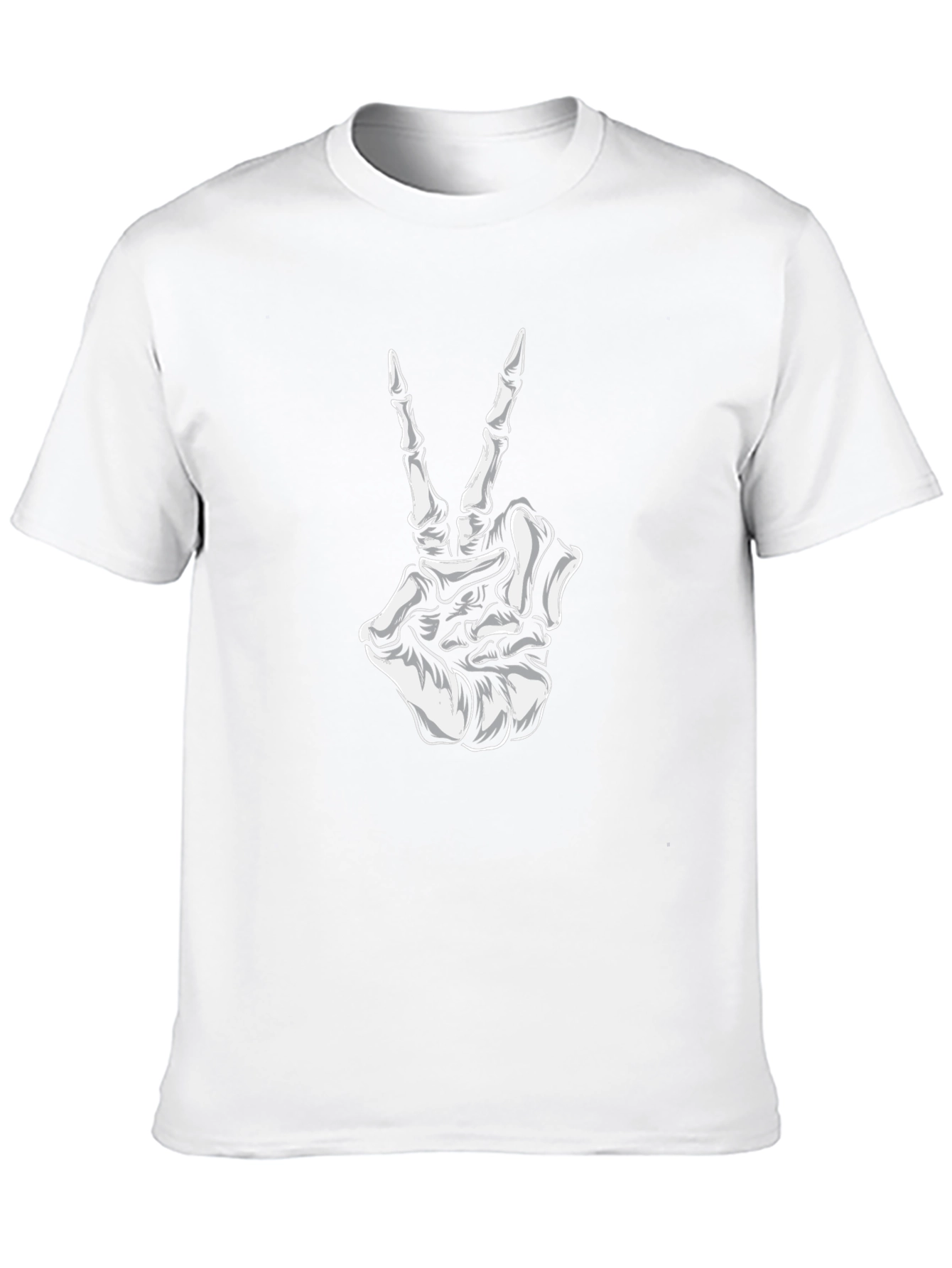 Skeleton Hand Peace Sign Black T-Shirt