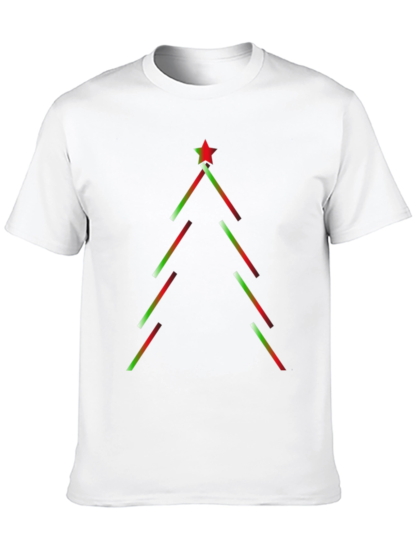 Festive Geometric Christmas Tree Black T-Shirt