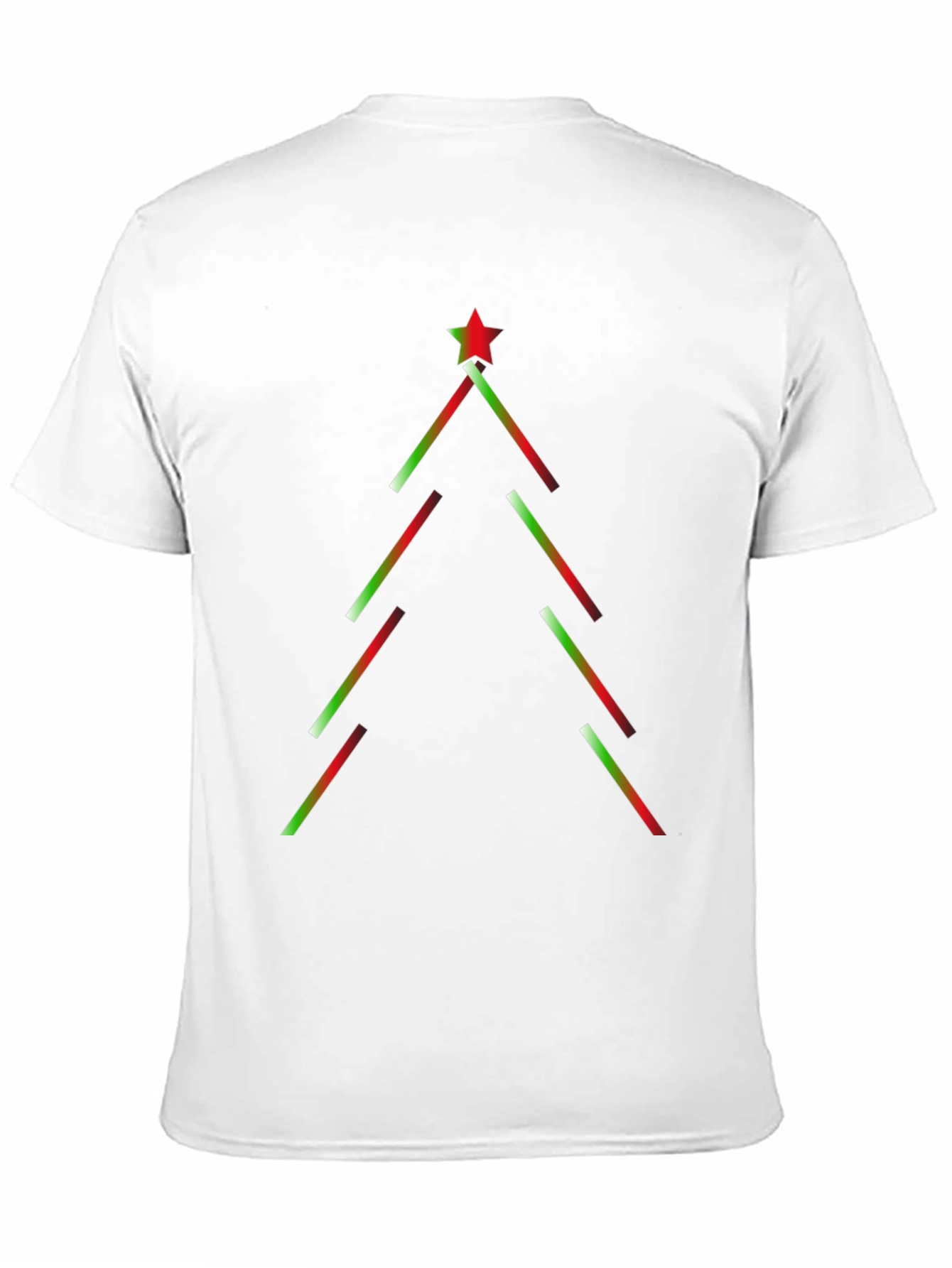 Festive Geometric Christmas Tree Black T-Shirt