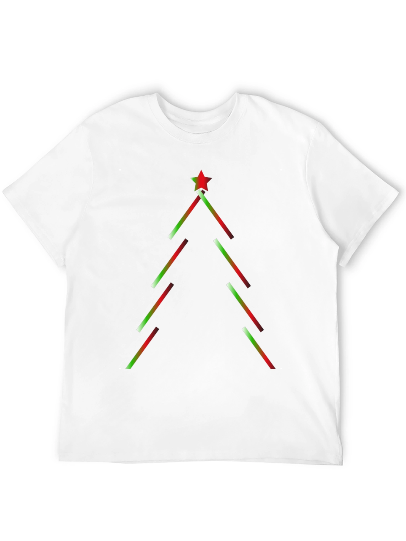 Festive Geometric Christmas Tree Black T-Shirt