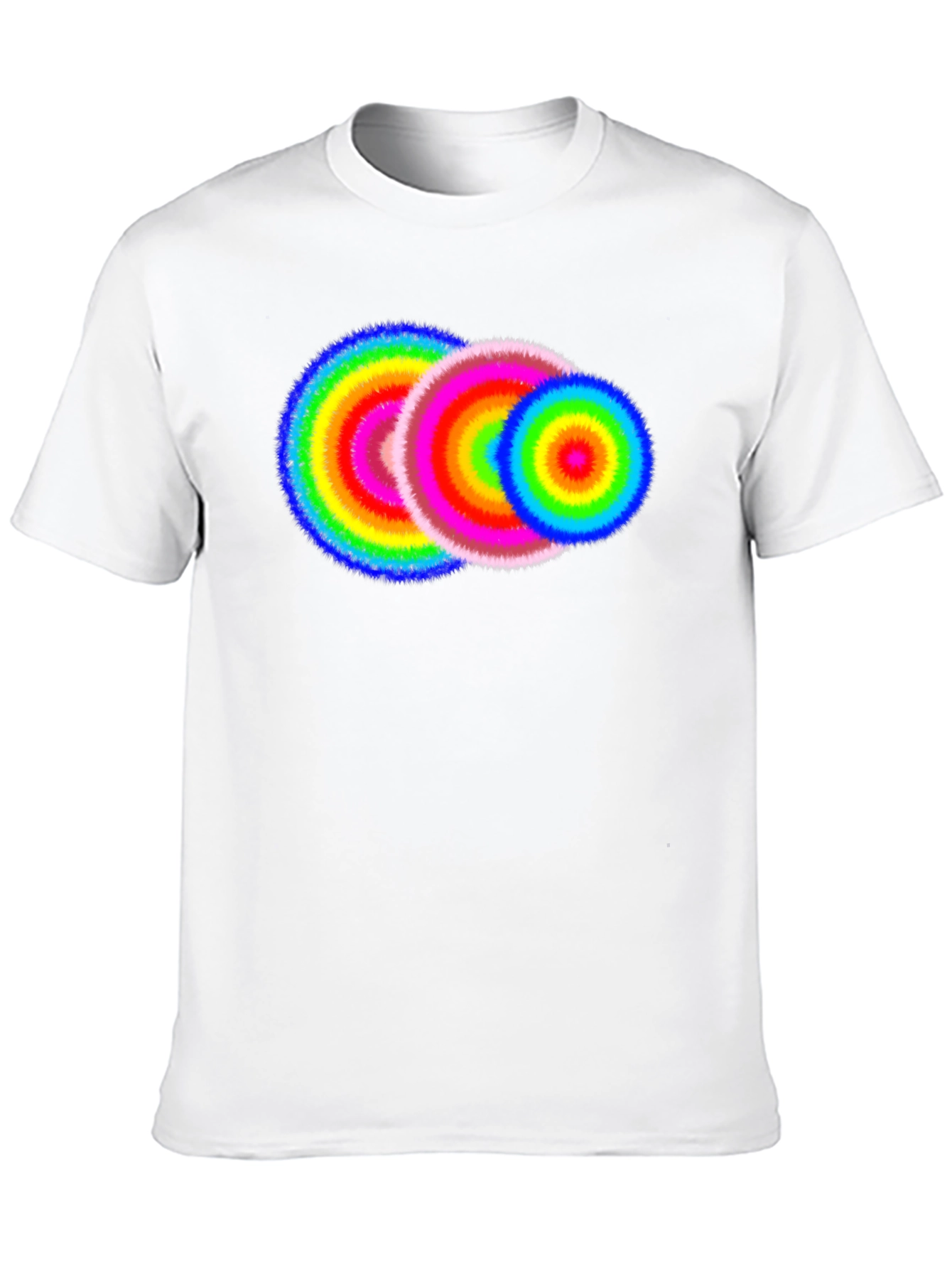 Vibrant Rings Graphic Tee - Black Cotton T-Shirt