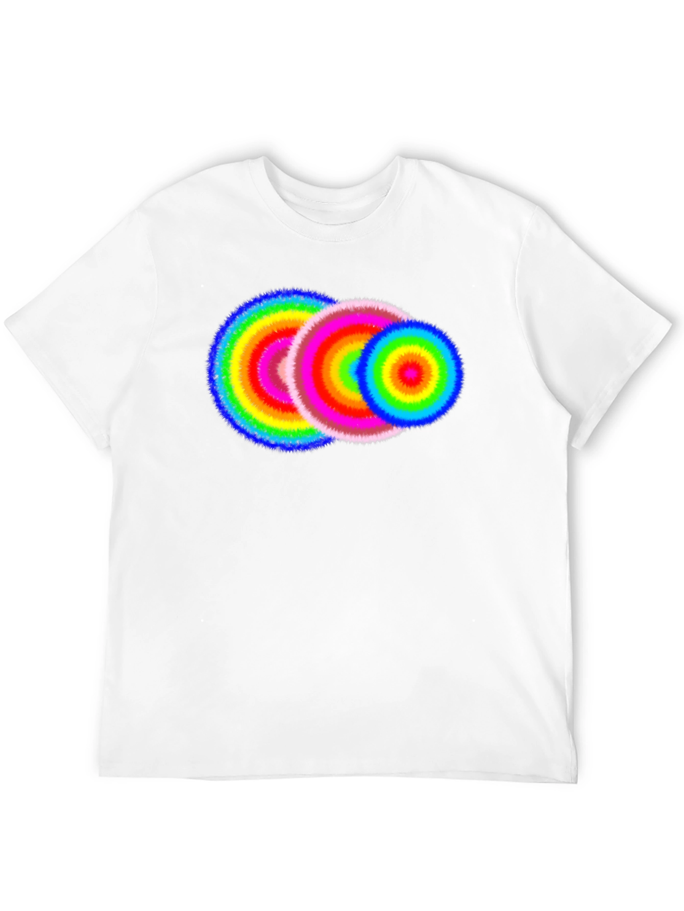 Vibrant Rings Graphic Tee - Black Cotton T-Shirt