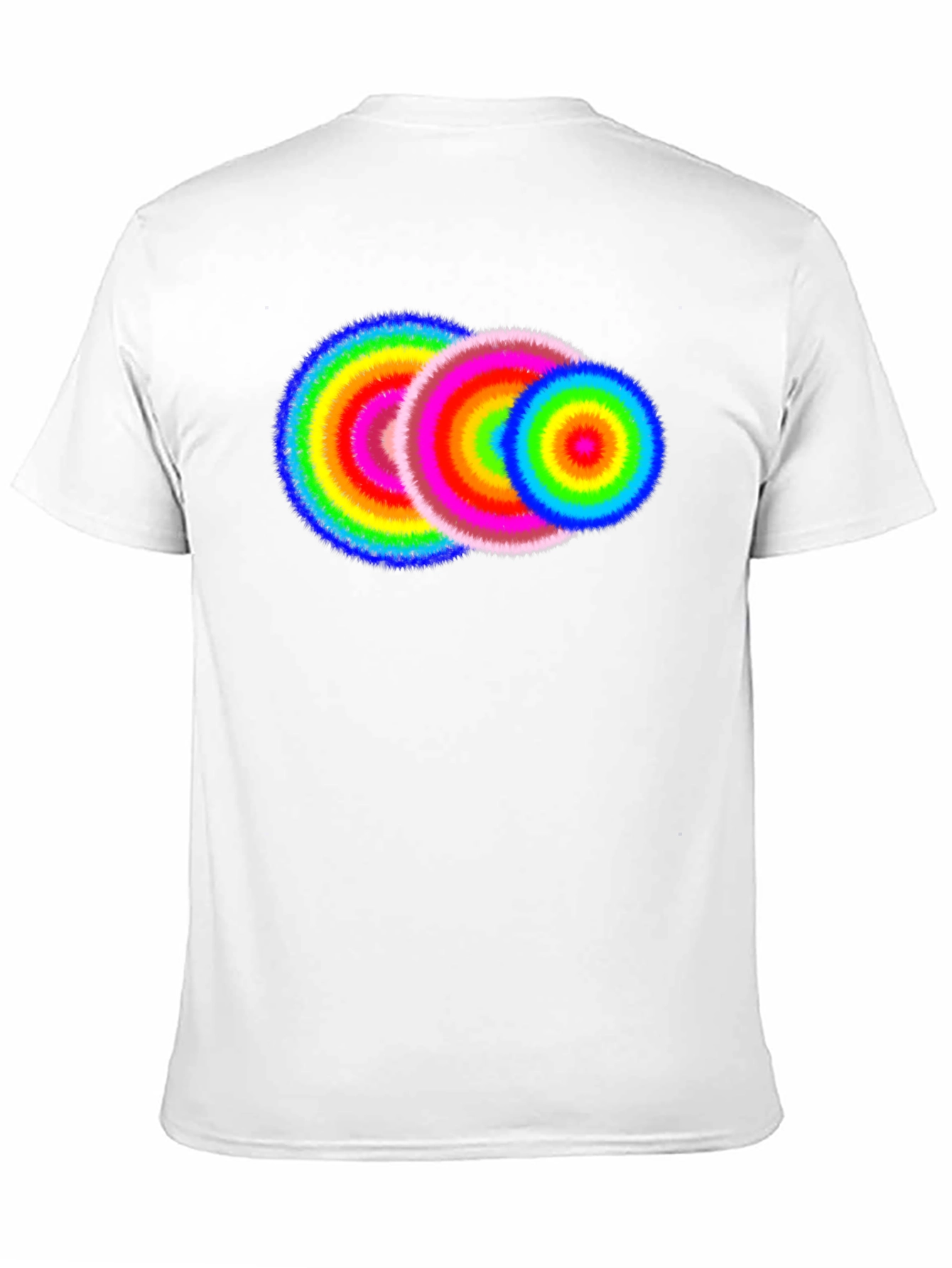 Vibrant Rings Graphic Tee - Black Cotton T-Shirt