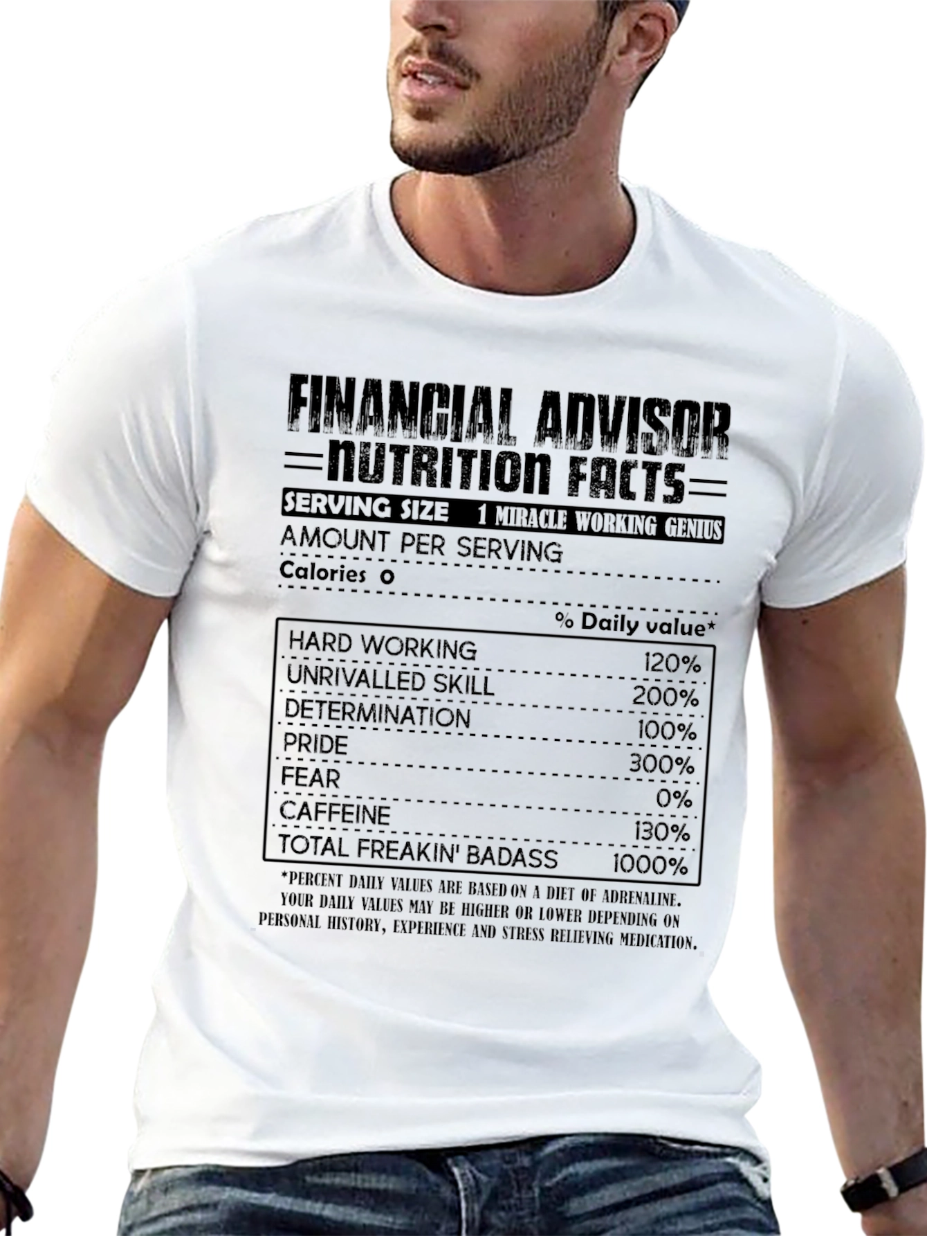 Financial Advisor Nutrition Facts Graphic Tee