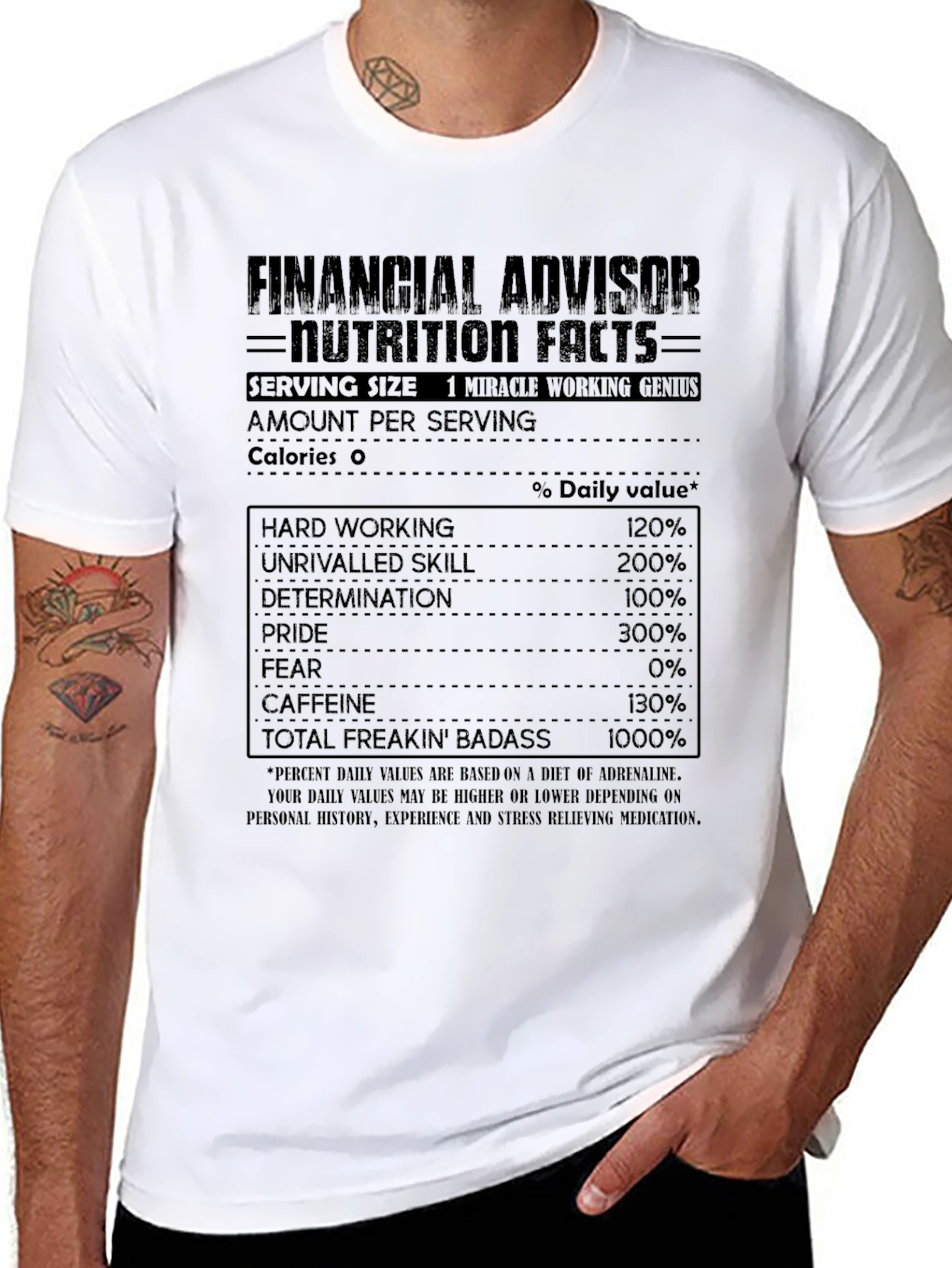 Financial Advisor Nutrition Facts Graphic Tee