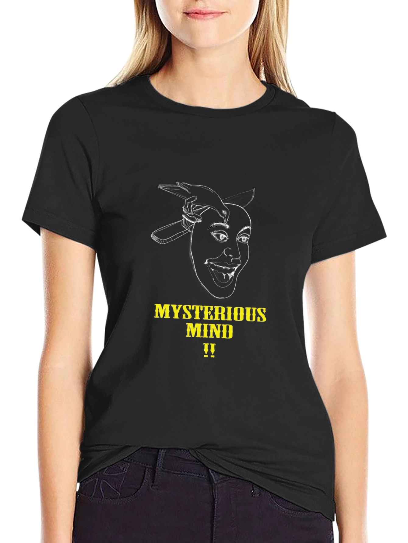 Mysterious Mind Graphic Tee - Black Unisex T-Shirt