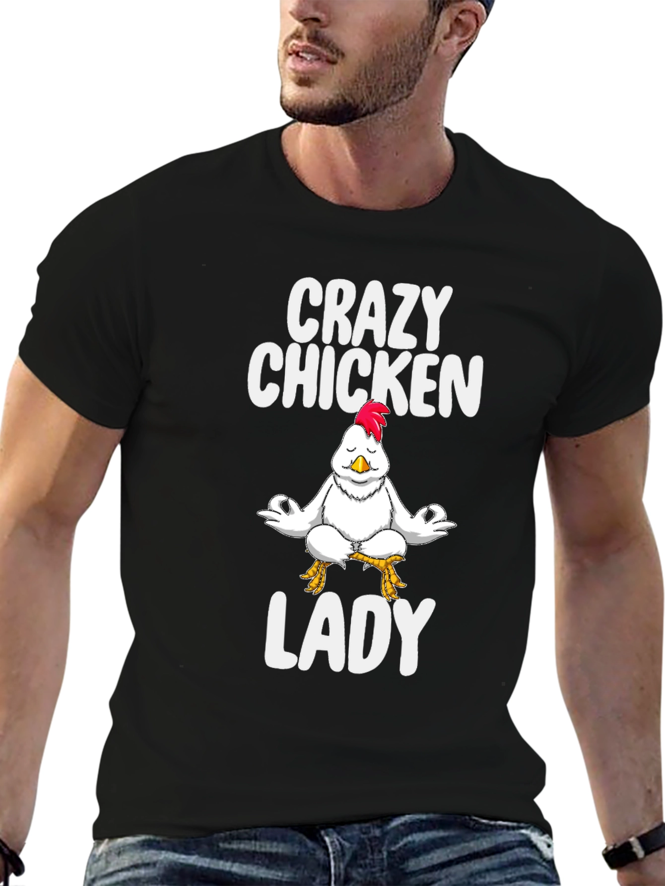 Crazy Chicken Lady Black T-Shirt