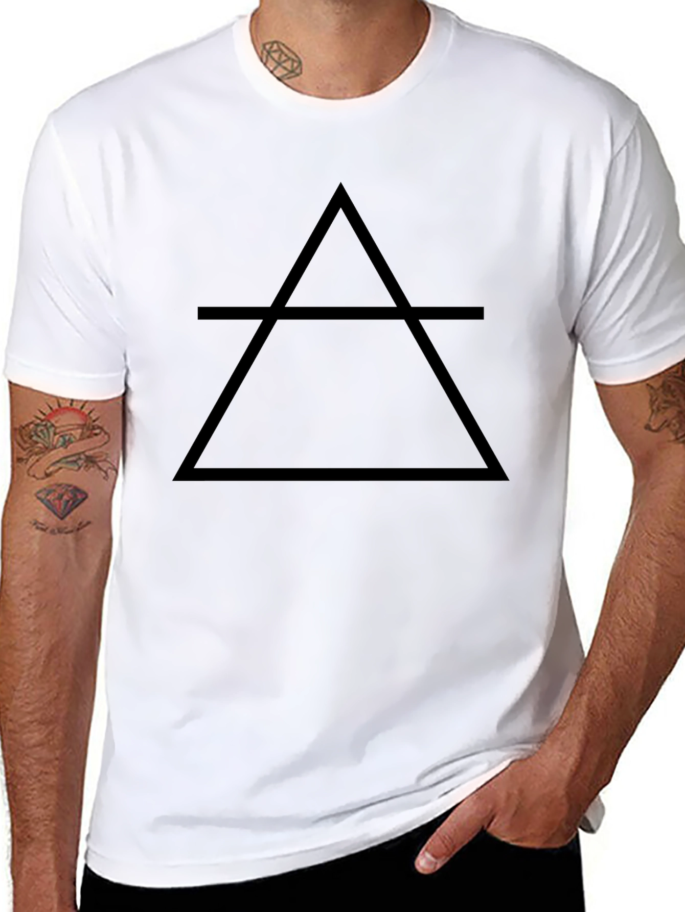 Minimalist Air Element Symbol Black T-Shirt