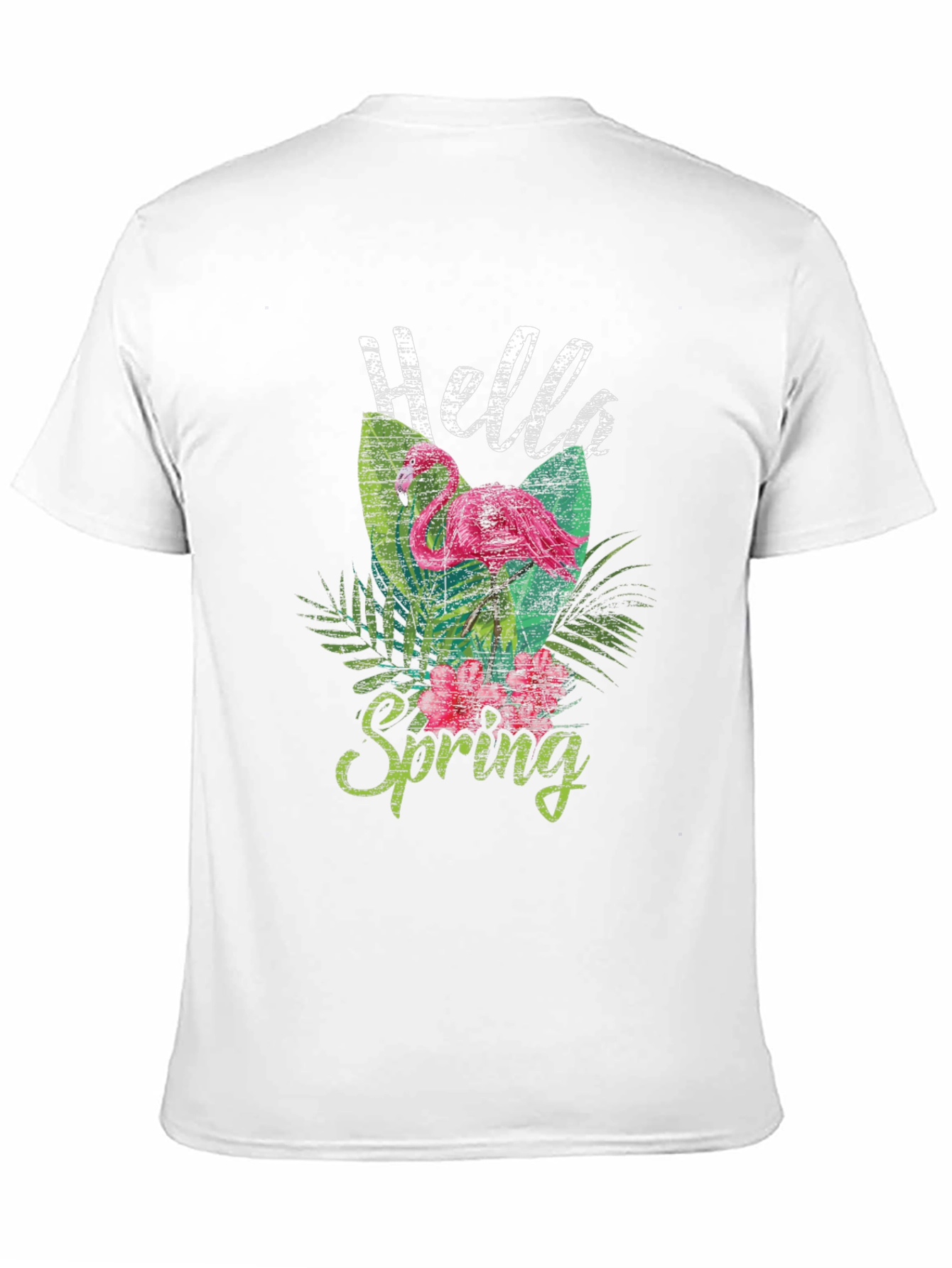 Hello Spring Flamingo Graphic Tee - Trendy Casual Top
