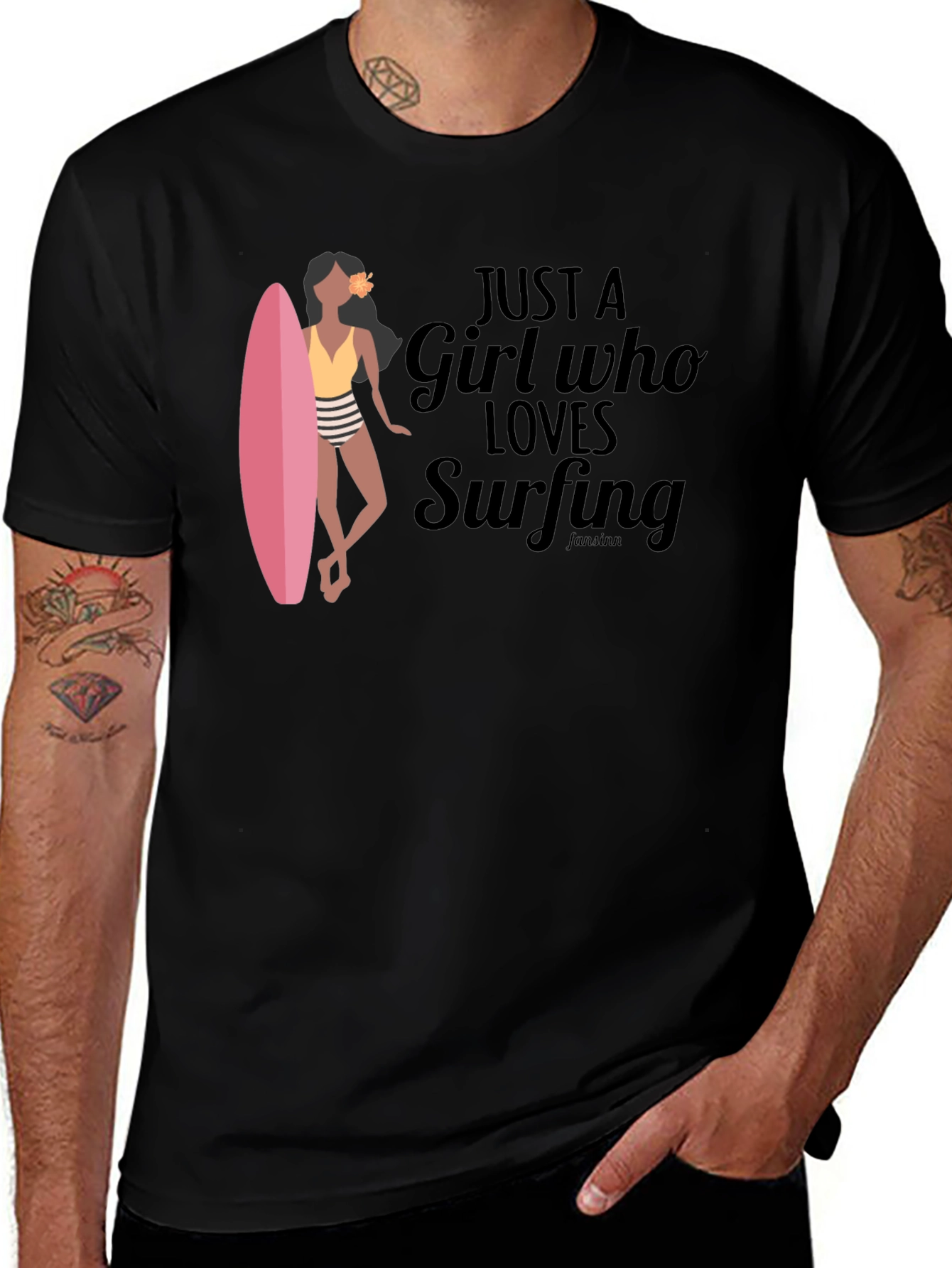 Just a Girl Who Loves Surfing Graphic T-Shirt