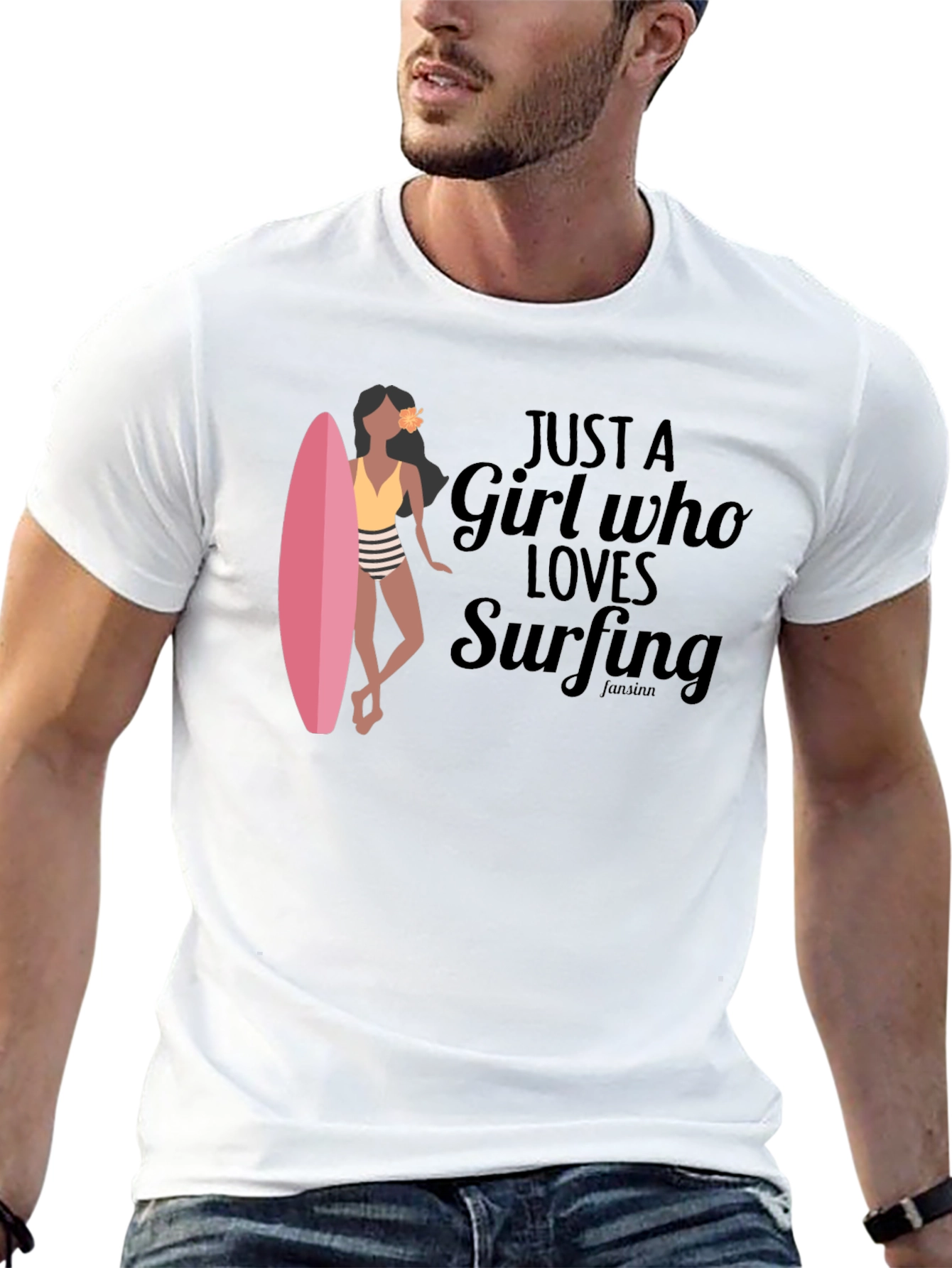 Just a Girl Who Loves Surfing Graphic T-Shirt