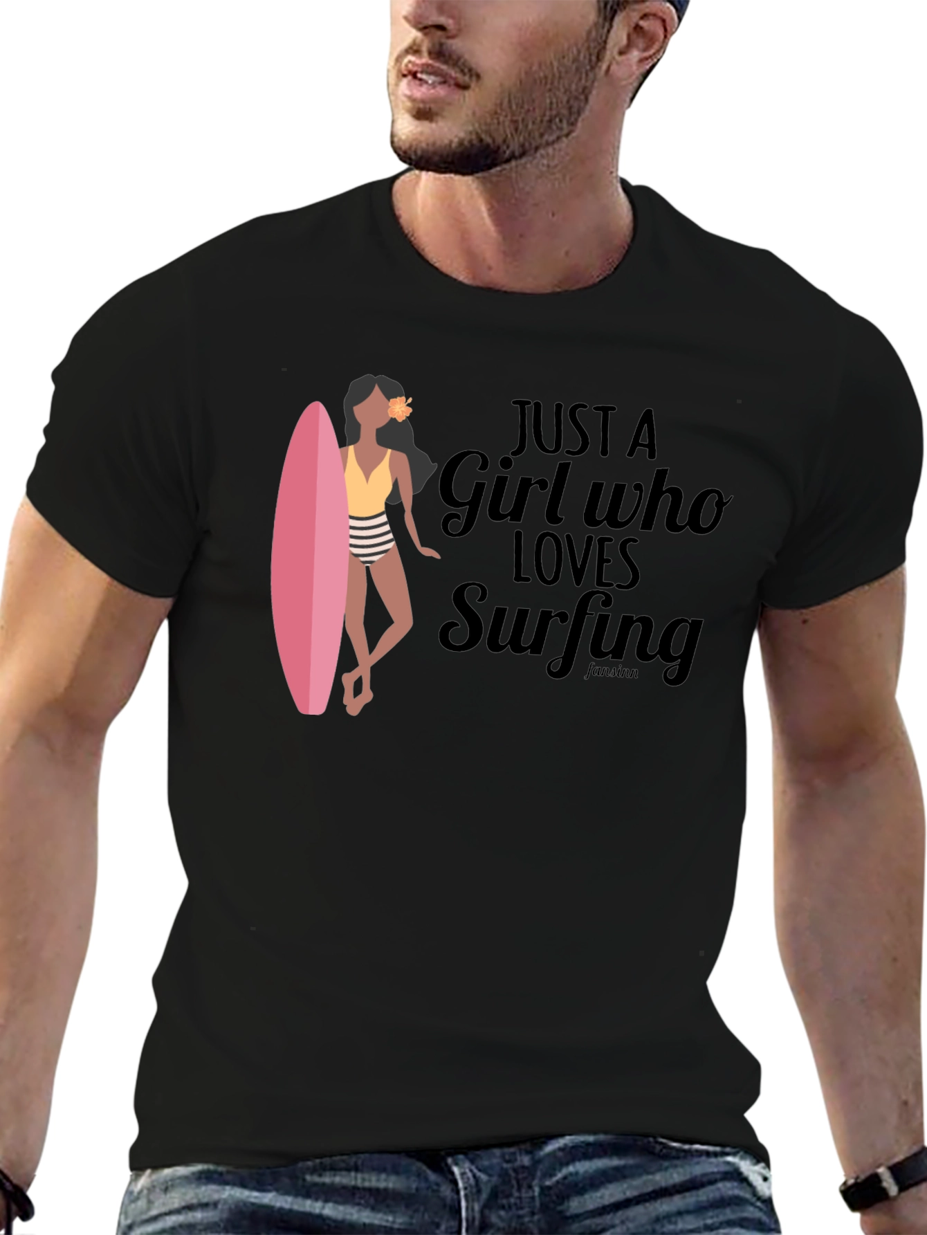 Just a Girl Who Loves Surfing Graphic T-Shirt