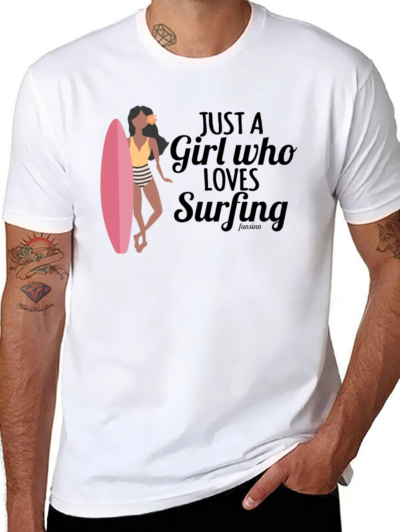 Just a Girl Who Loves Surfing Graphic T-Shirt