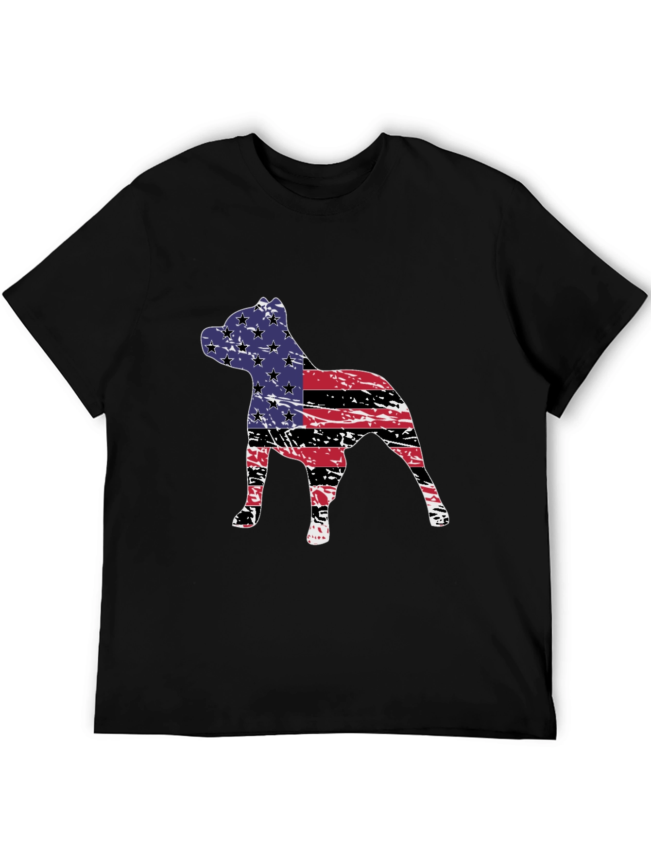 American Flag Dog Graphic Tee - Patriotic Style