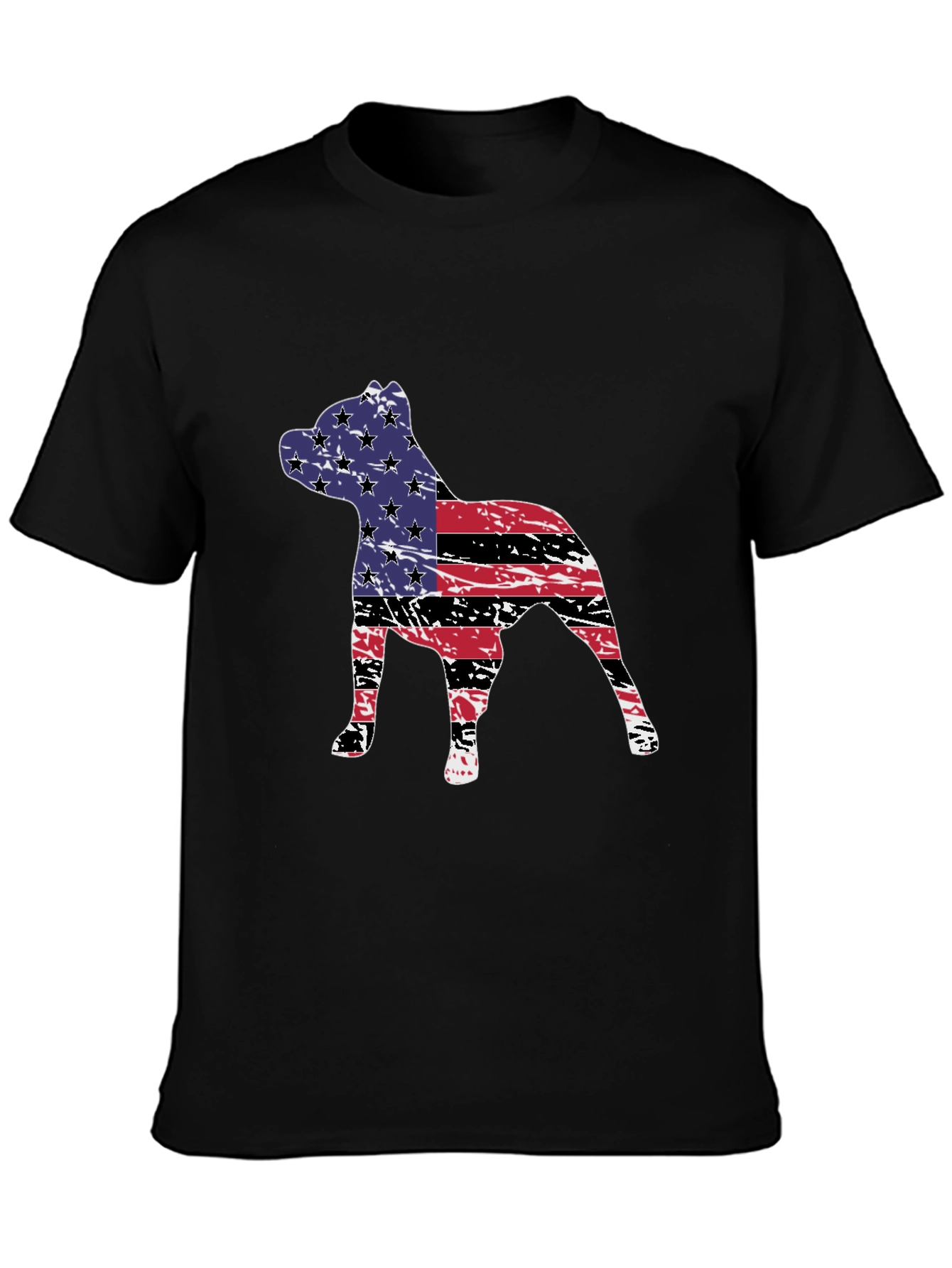 American Flag Dog Graphic Tee - Patriotic Style