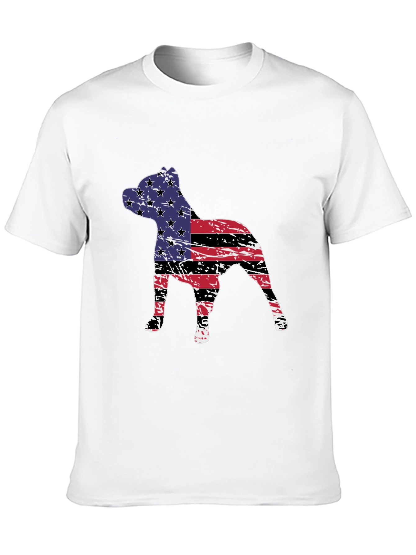 American Flag Dog Graphic Tee - Patriotic Style