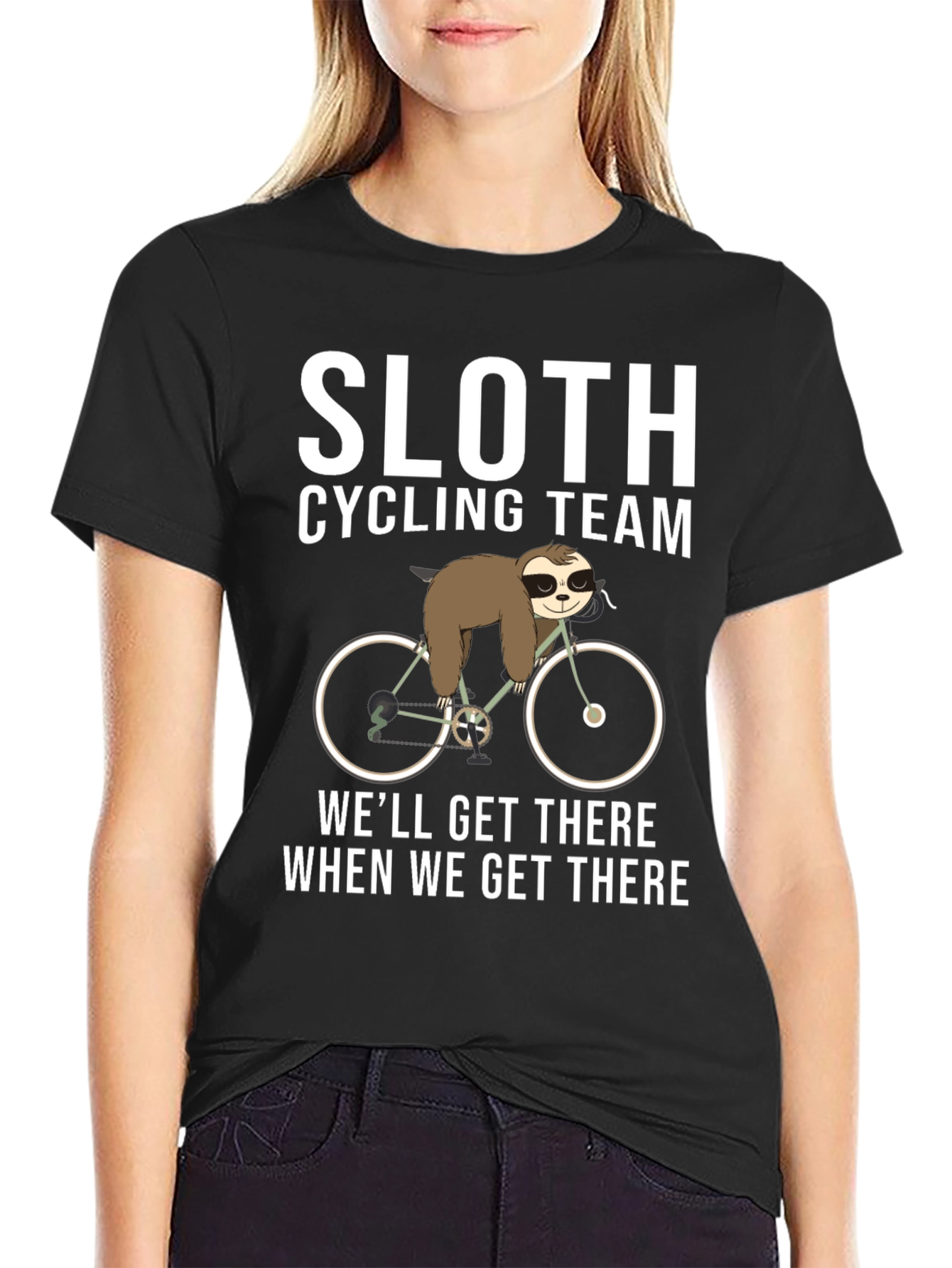 Sloth Cycling Team Black T-Shirt
