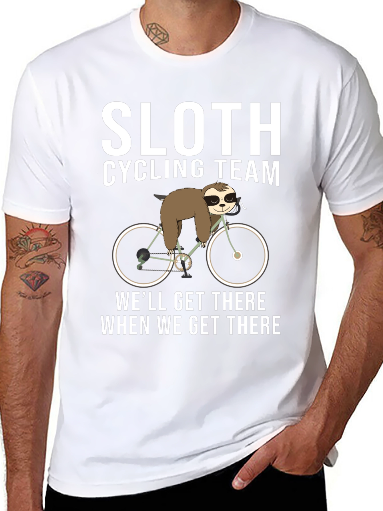 Sloth Cycling Team Black T-Shirt