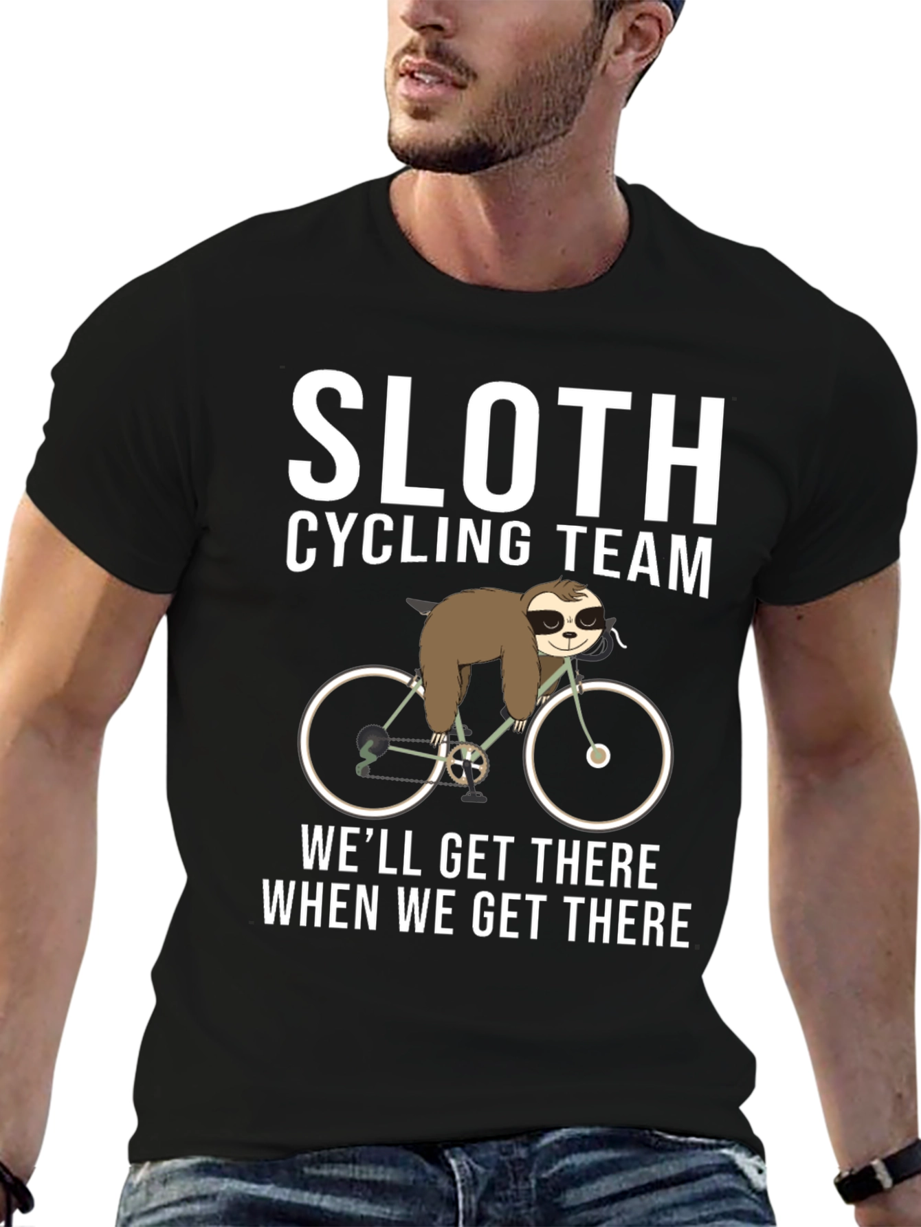 Sloth Cycling Team Black T-Shirt