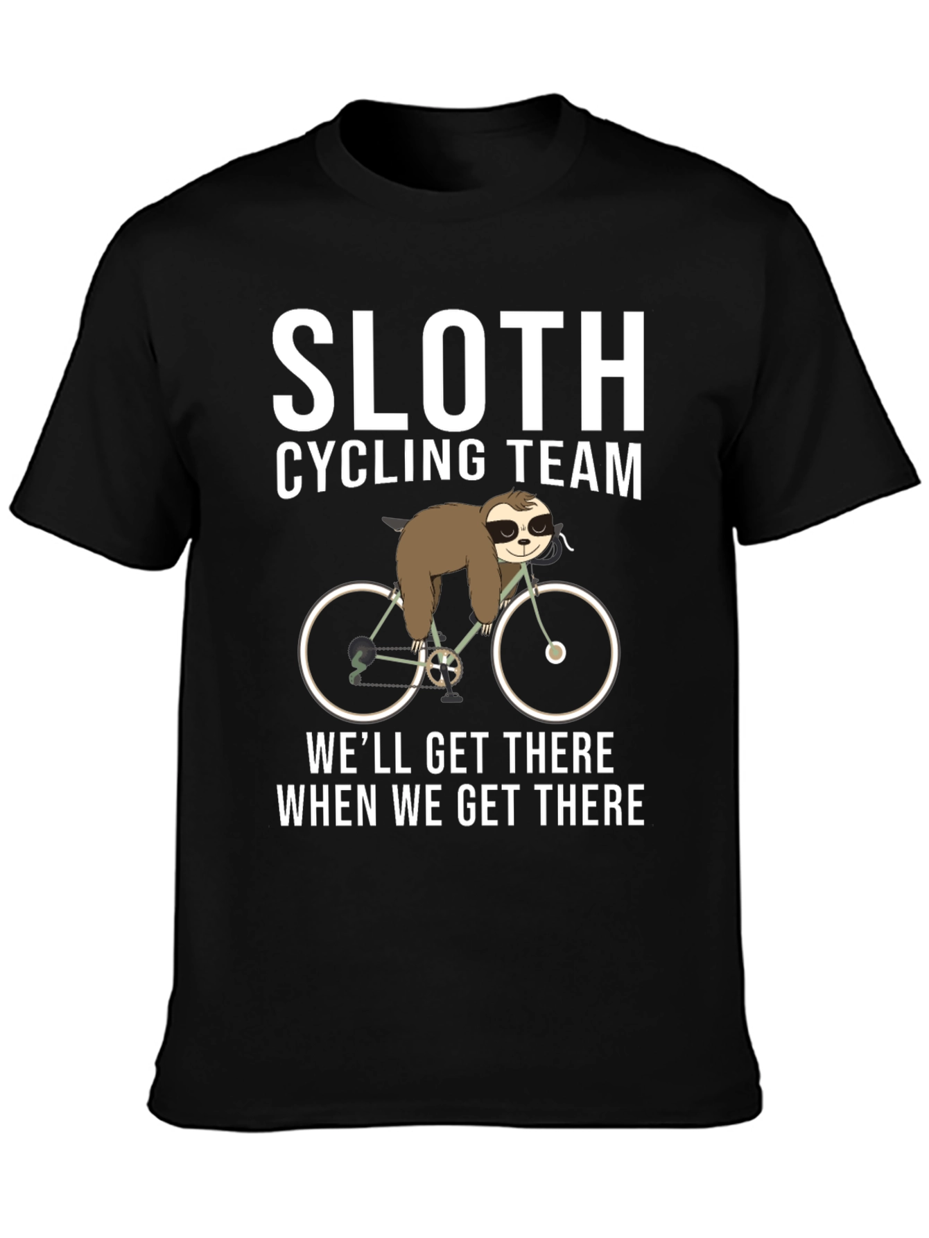 Sloth Cycling Team Black T-Shirt
