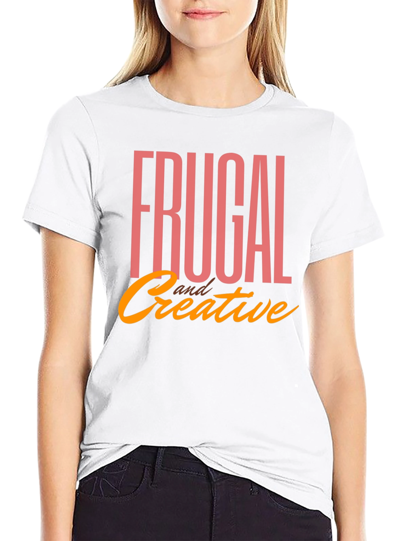 Frugal & Creative Graphic Tee - Black Cotton T-Shirt