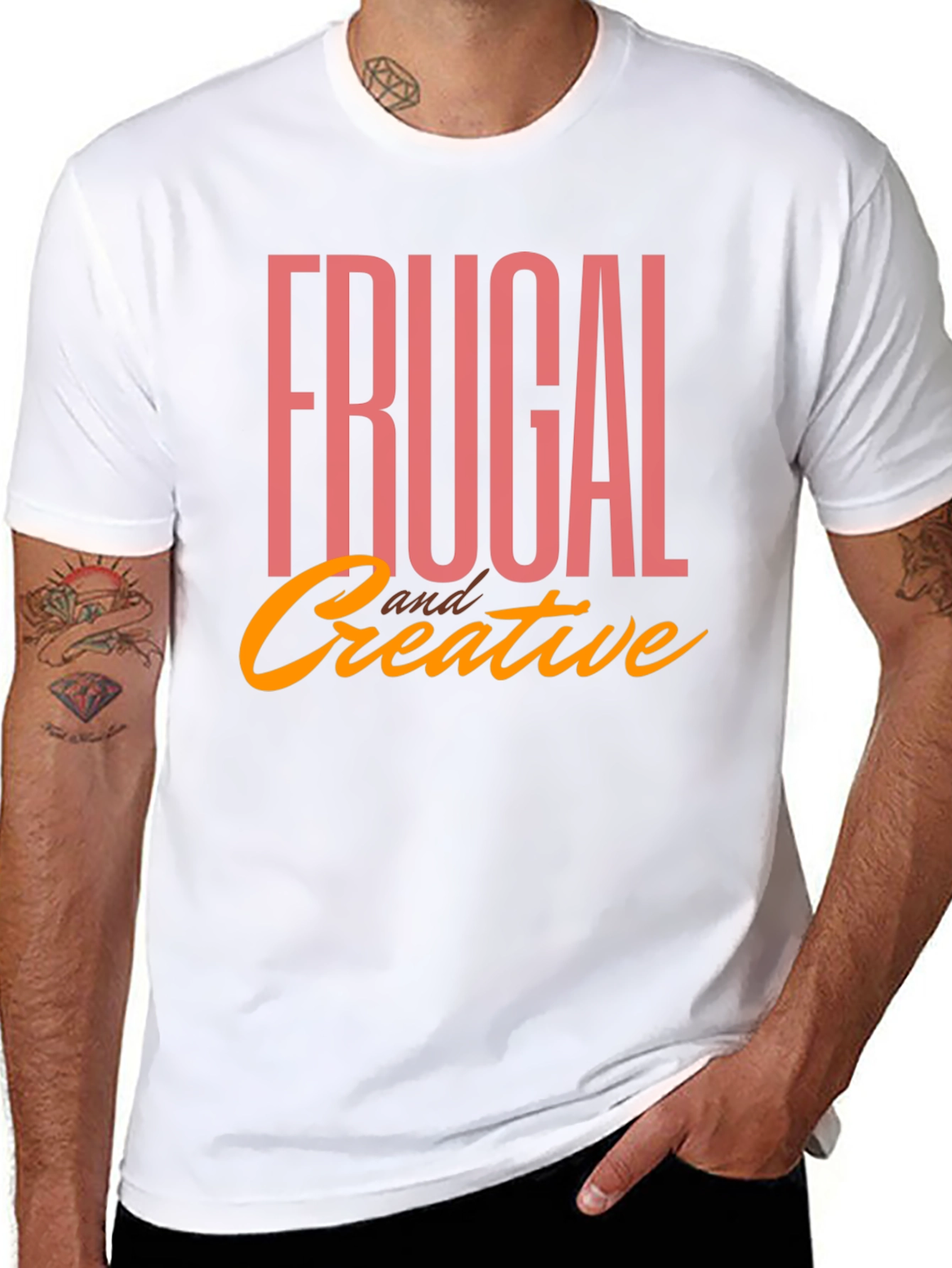 Frugal & Creative Graphic Tee - Black Cotton T-Shirt