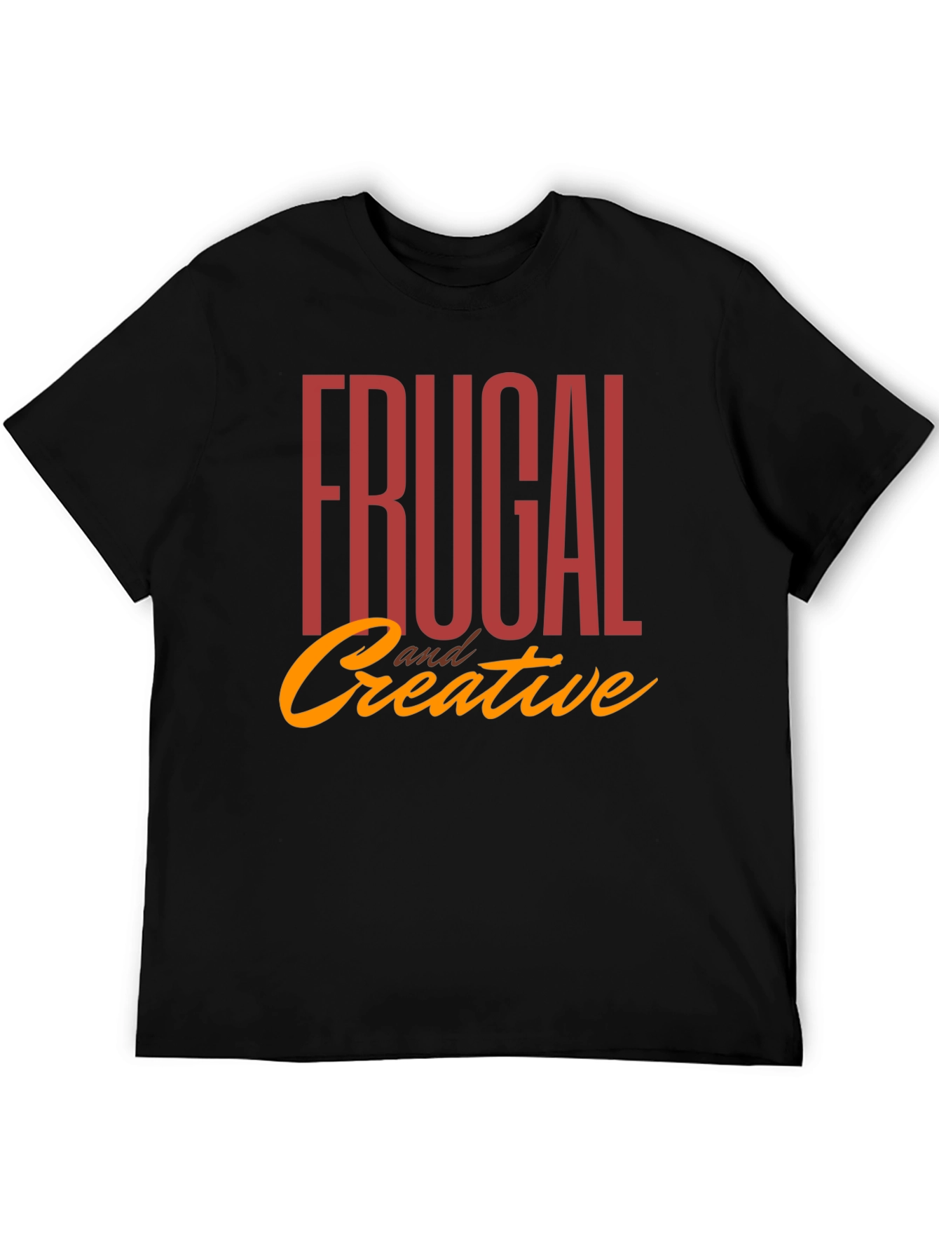 Frugal & Creative Graphic Tee - Black Cotton T-Shirt
