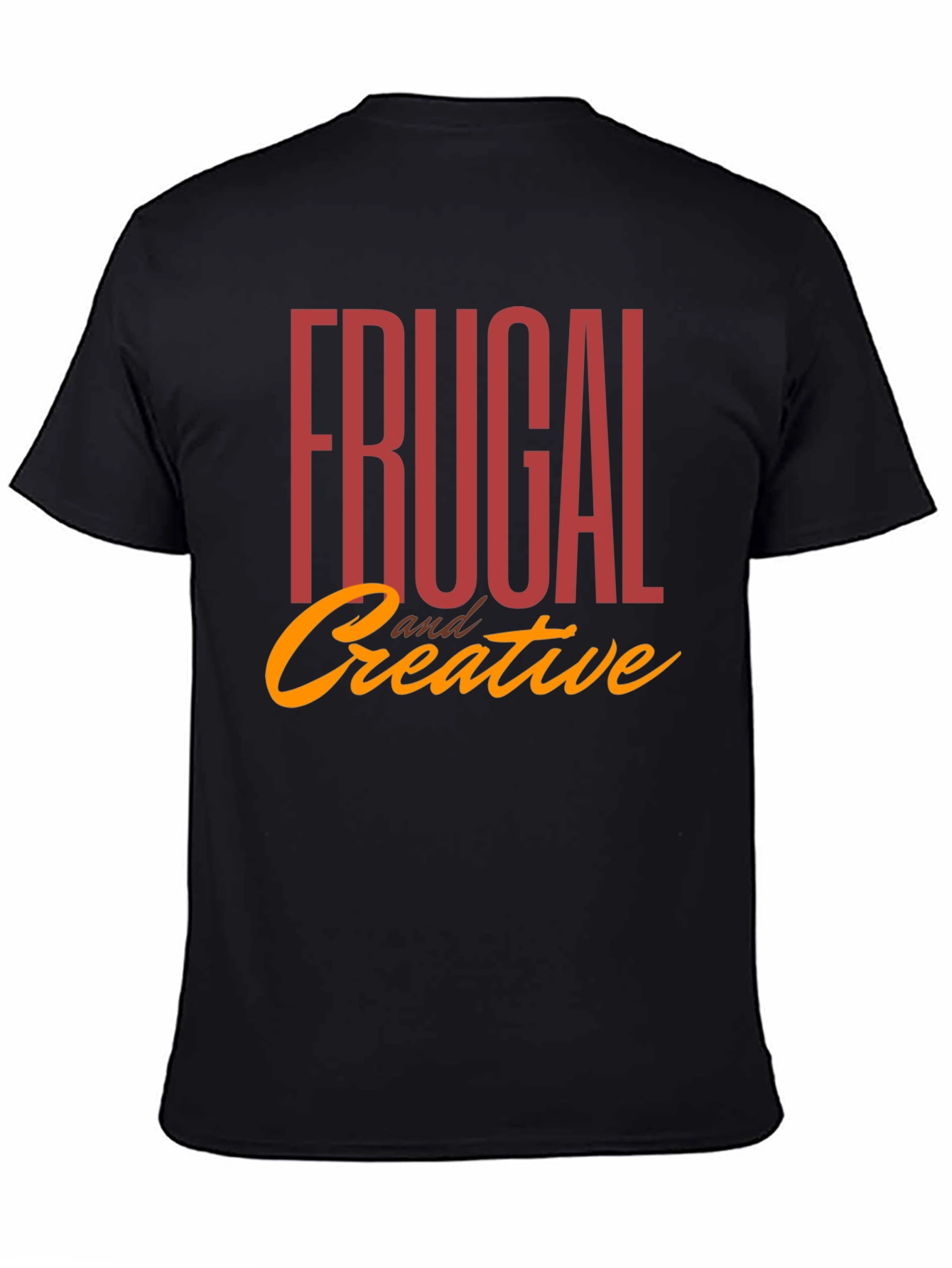 Frugal & Creative Graphic Tee - Black Cotton T-Shirt