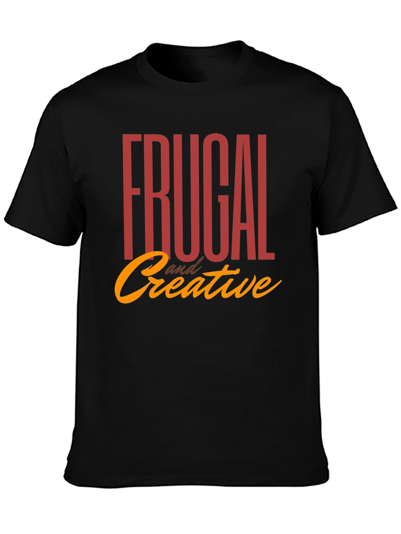 Frugal & Creative Graphic Tee - Black Cotton T-Shirt