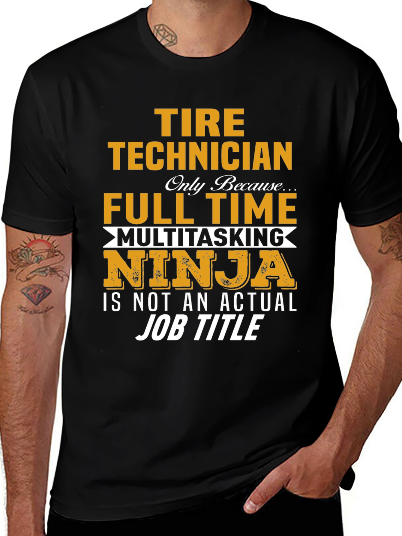 Tire Technician Full Time Ninja T-Shirt