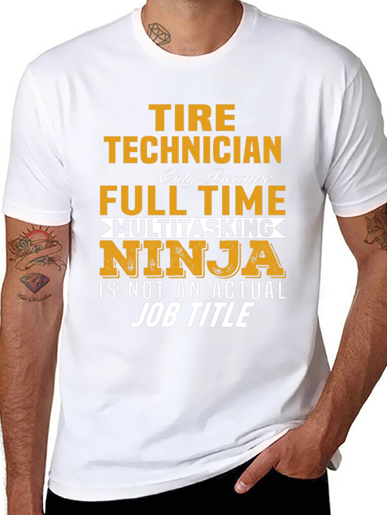 Tire Technician Full Time Ninja T-Shirt