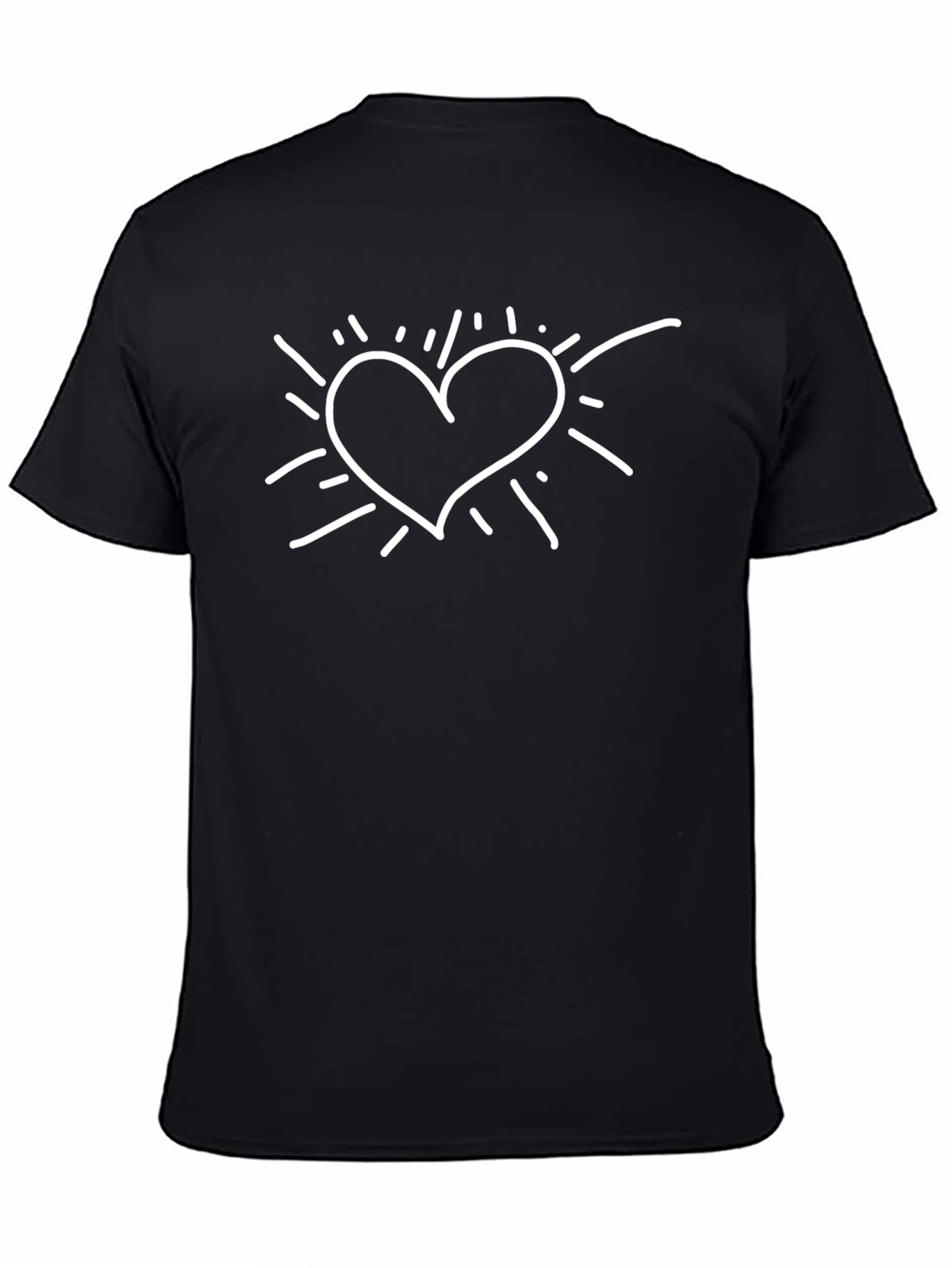 Heart Burst Graphic Tee - Classic Black