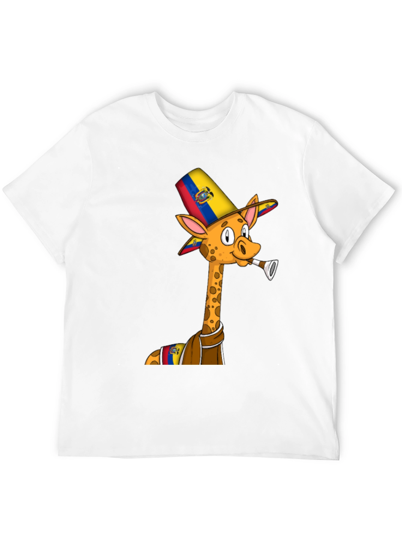 Ecuador Giraffe Graphic Tee - Black Cotton T-Shirt