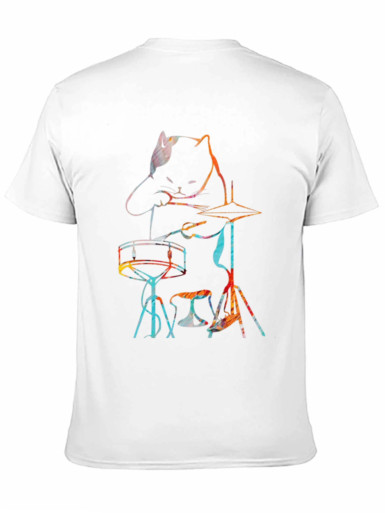 Cat Drummer T-Shirt - Music Lover Tee