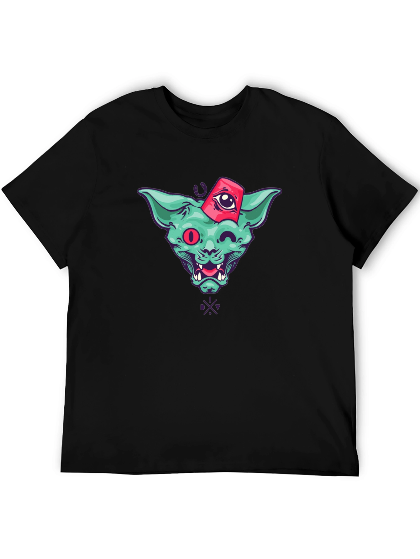 Mystic Cat Graphic T-Shirt - Black Cotton Tee
